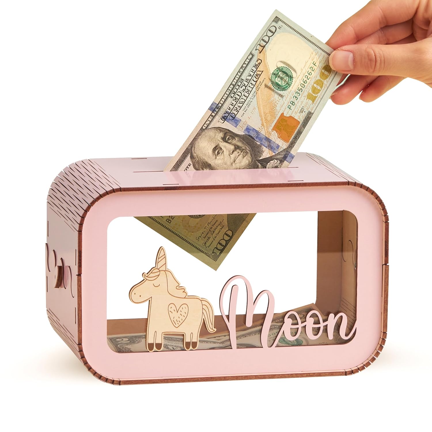 Kiuties Wooden Piggy Bank - Personalized Kids Savings Toy