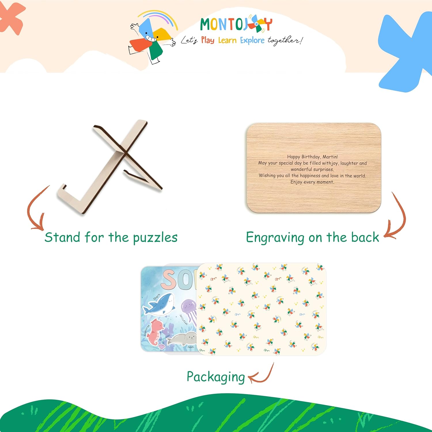 Custom Name Puzzle for Toddlers 1-3 - Sea Animal Design