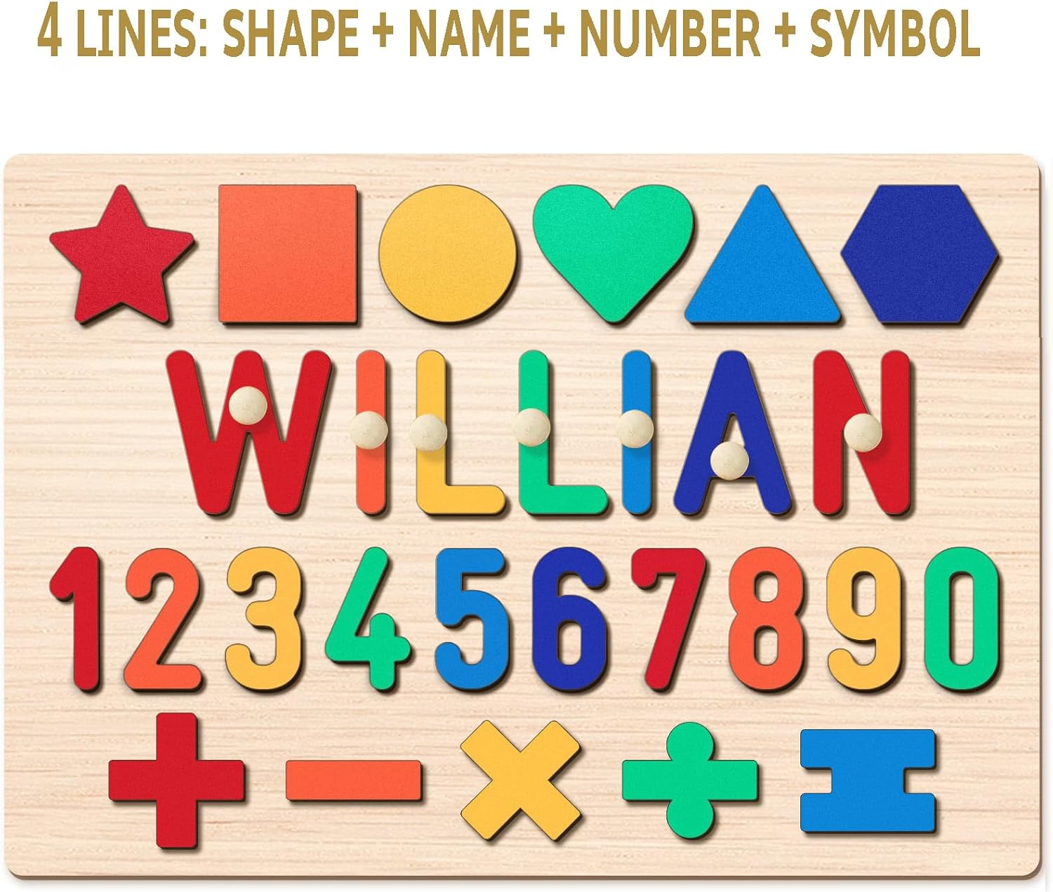 Personalized Wooden Name Puzzle for Kids 1-3