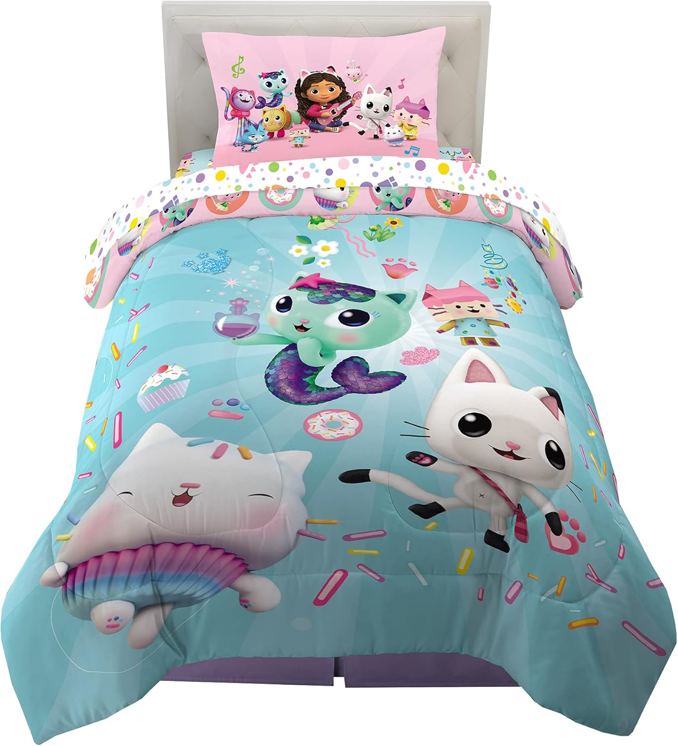 Franco DreamWorks Gabbys Dollhouse 4-Piece Twin Bedding Set