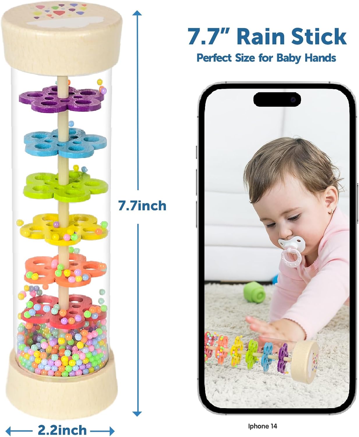 GRESEESM Rainstick Musical Toy for Babies 6-12 Months