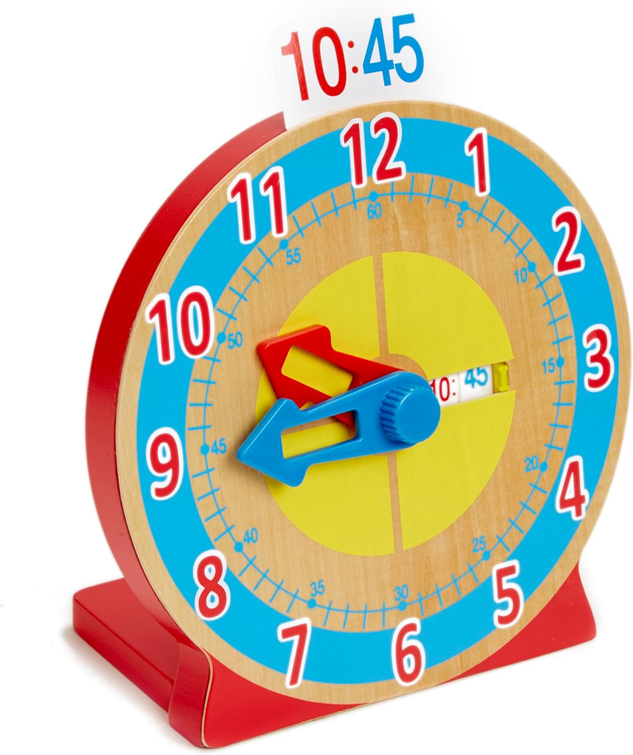 Melissa Doug Turn Tell Wooden Clock Red 1