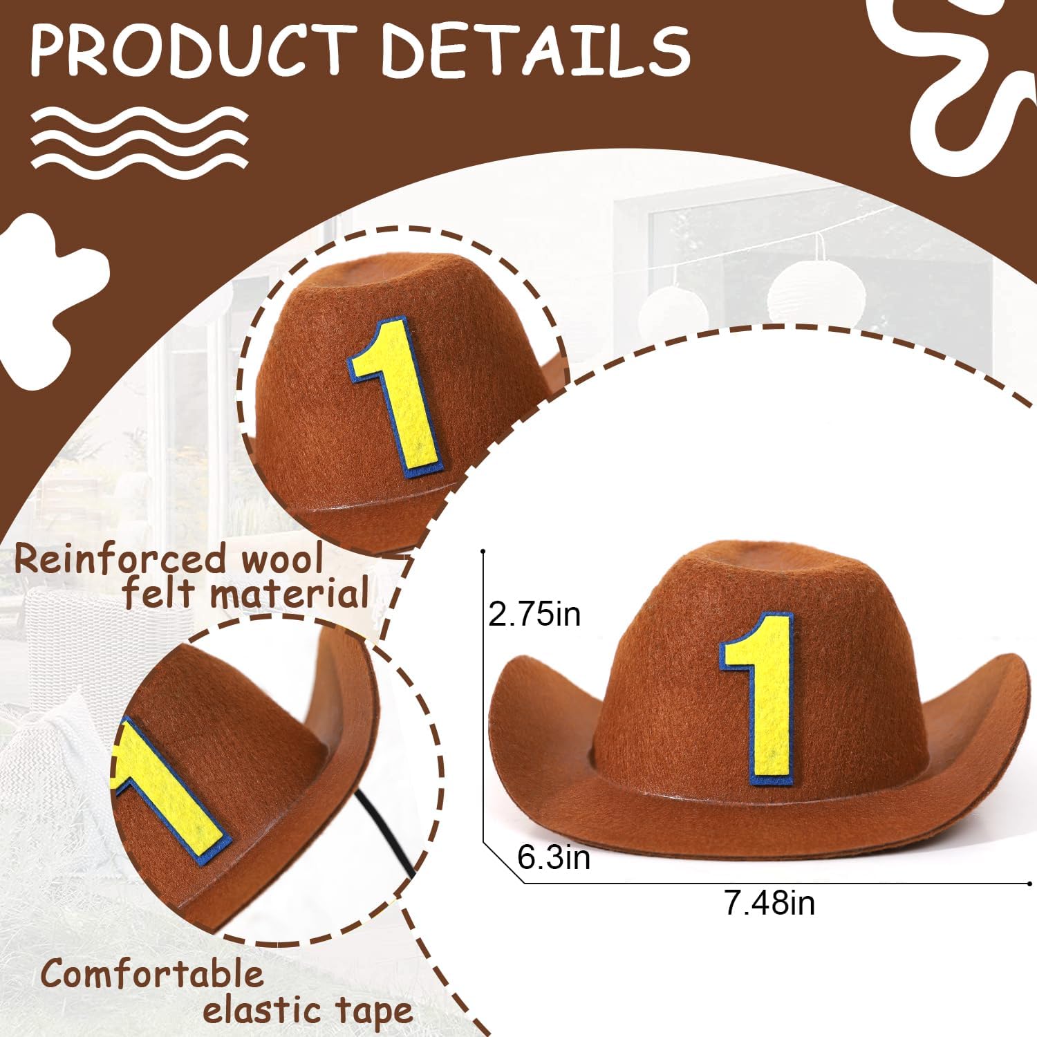 WAWUO 1st Birthday Cowboy Hat for Baby Toddler