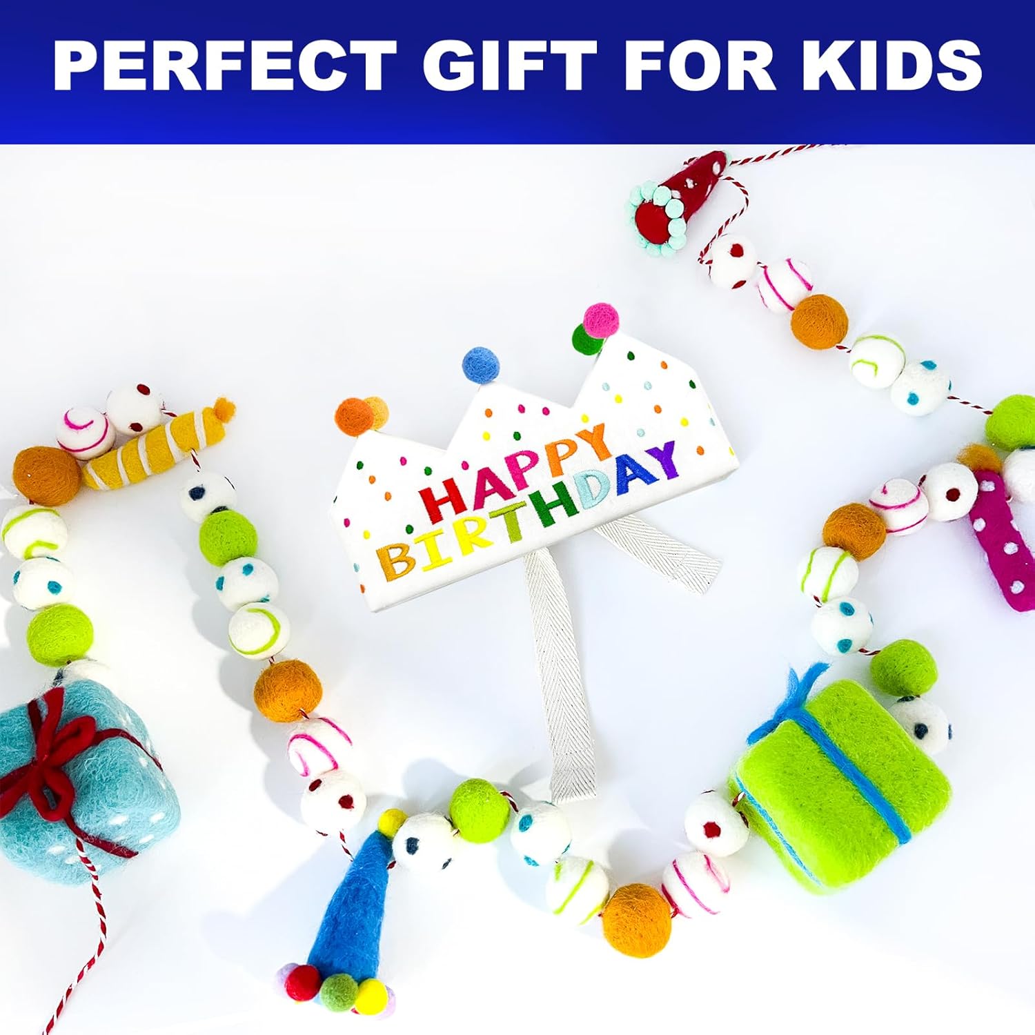 Meygajoe Hand Embroidered Birthday Crown for Kids and Babies
