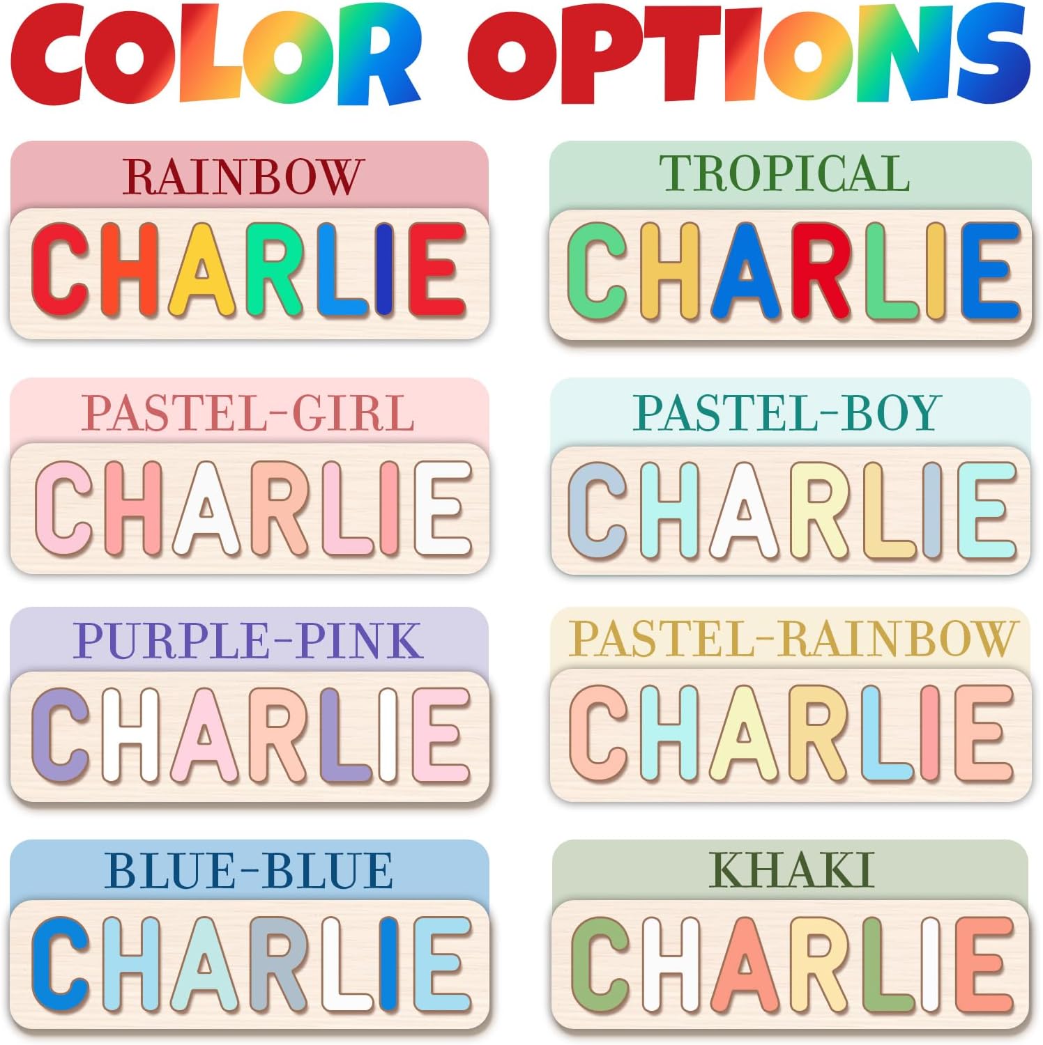 Personalized Wooden Name Puzzle for Kids 1 Year Old Boy Girl