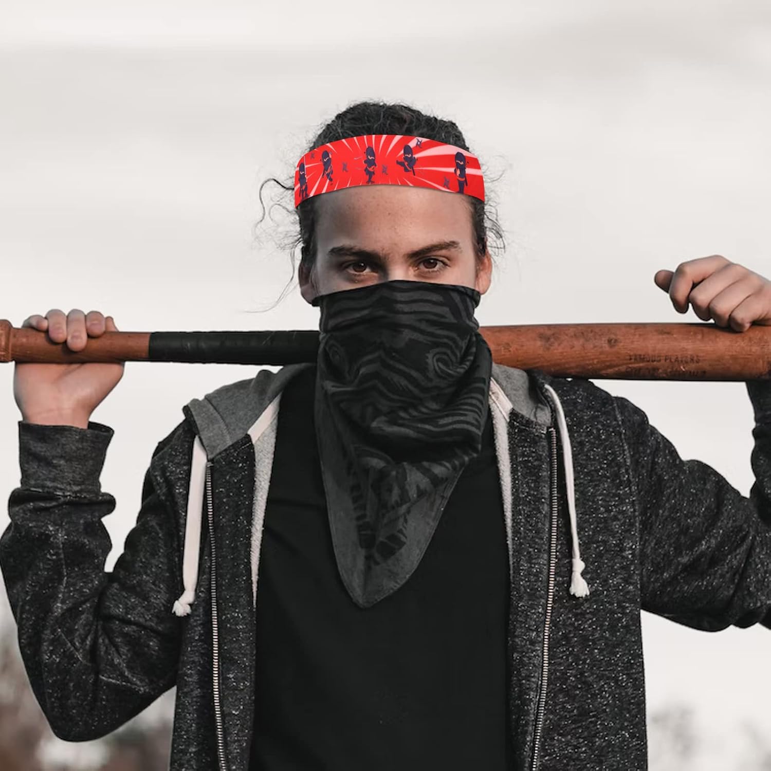 WANGDEFA Ninja Headbands 24 Pack Red Black