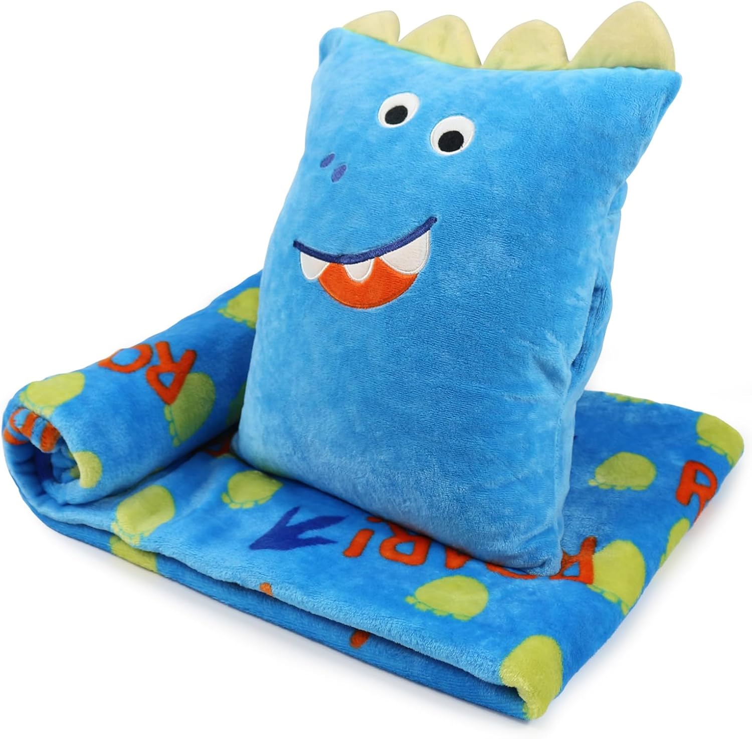 3 in 1 Dinosaur Travel Pillow and Blanket Set for Kids