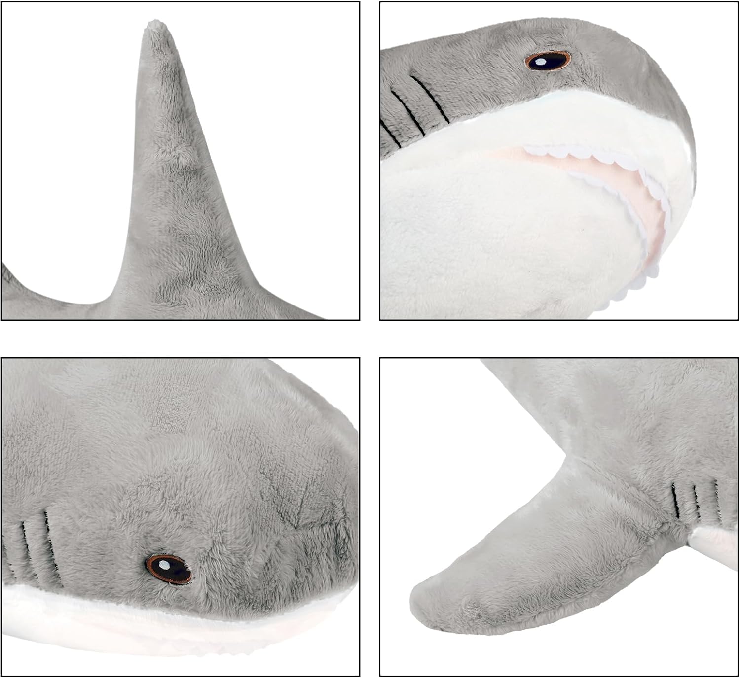 MUPI 17 Inch Shark Plush Toy - Grey