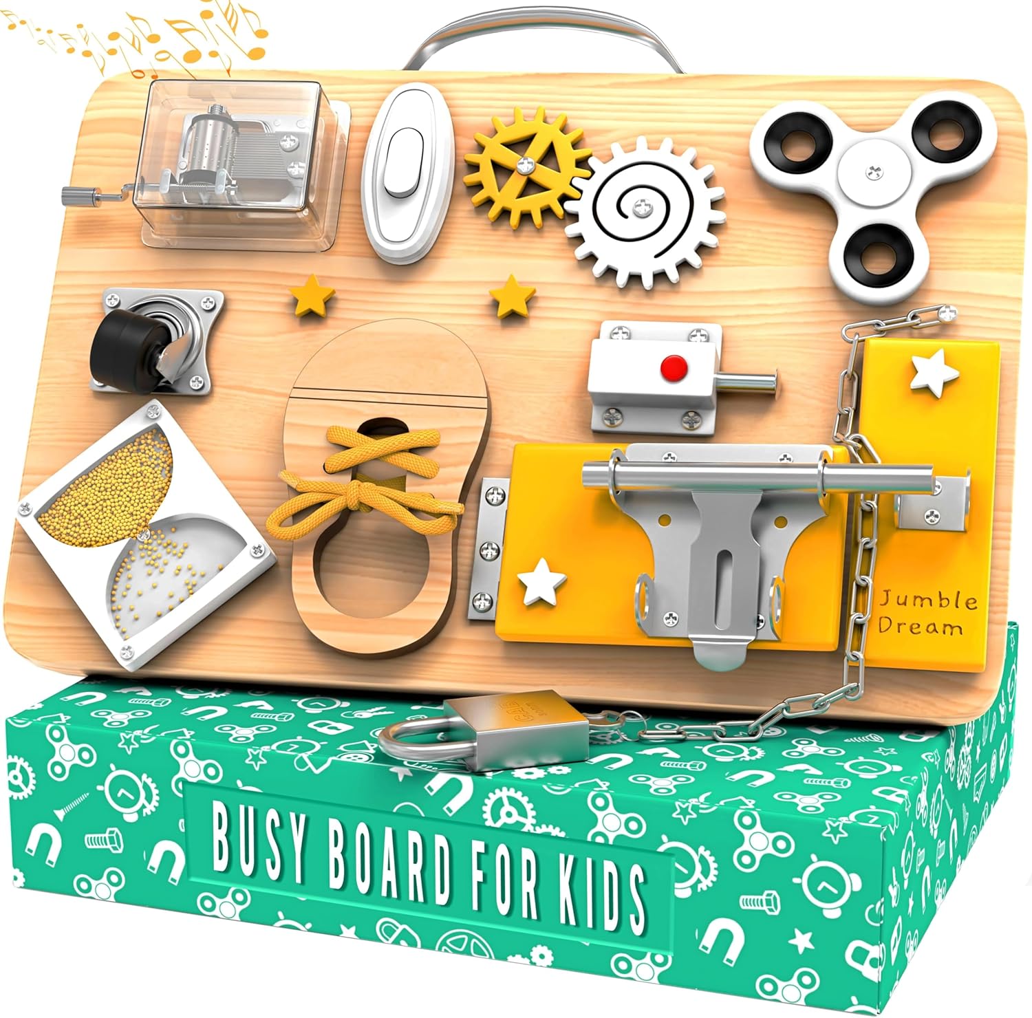 Jumble Dream Wooden Busy Board for Toddlers