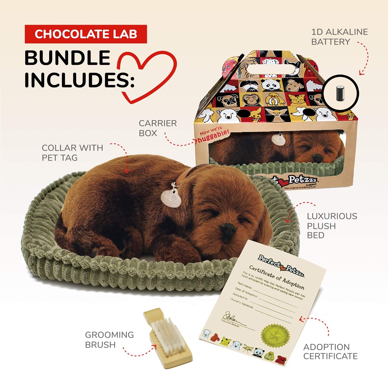 Perfect Petzzz - Realistic Chocolate Lab Stuffed Toy