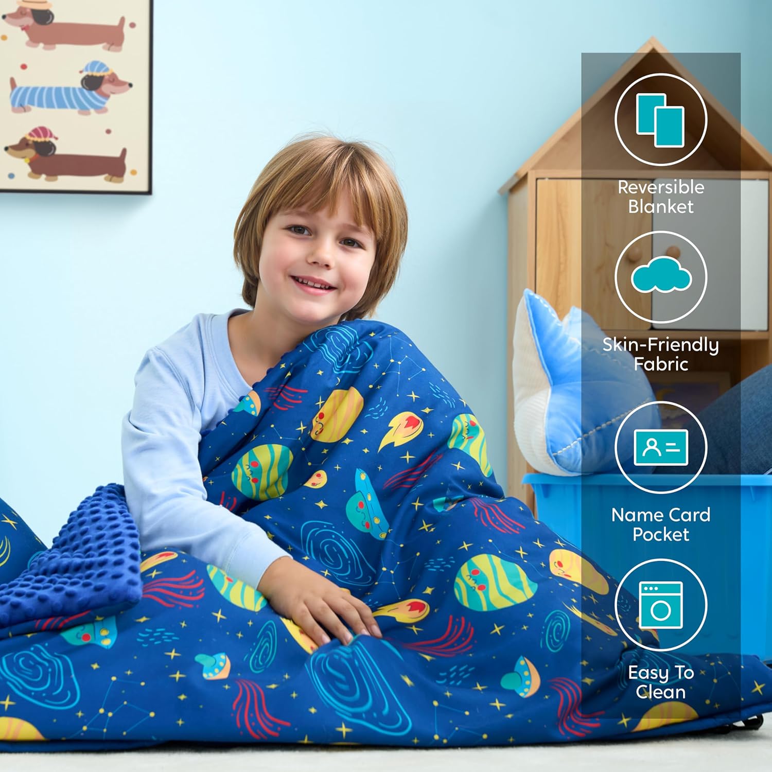 Joiedomi Toddler Nap Mat with Pillow and Blanket