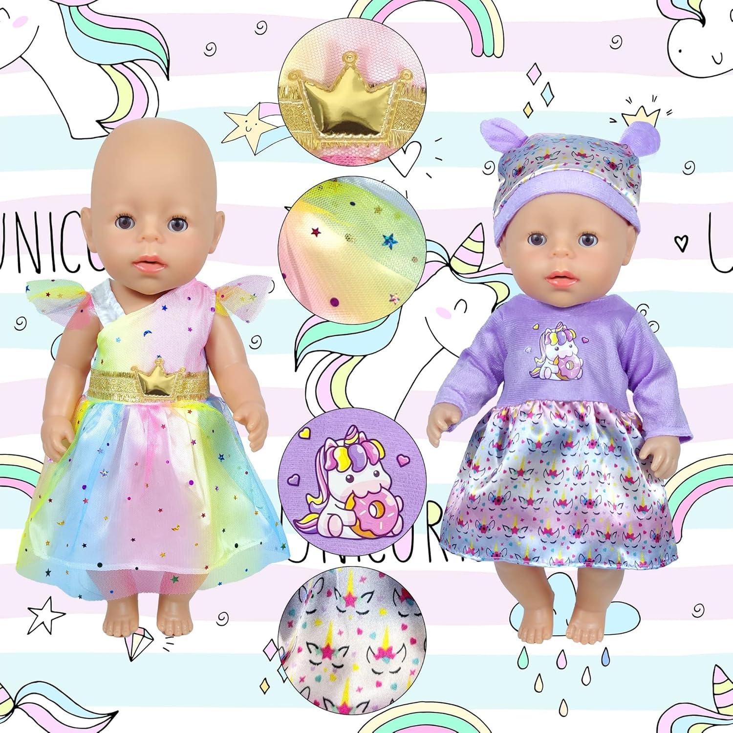 WONDOLL 12 Sets 14-16 Inch Baby Doll Clothes Outfits