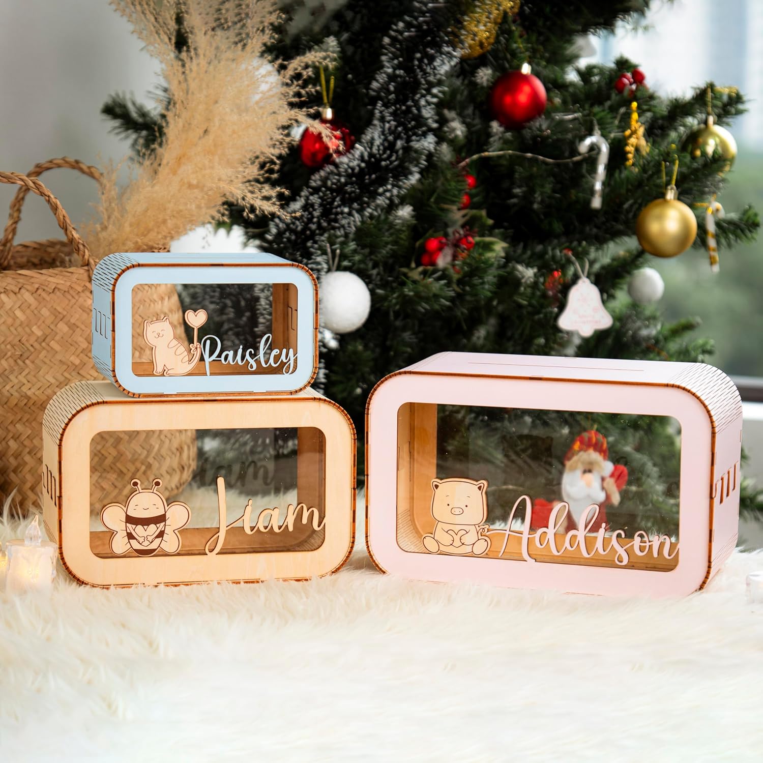 Kiuties Wooden Piggy Bank - Personalized Kids Savings Toy