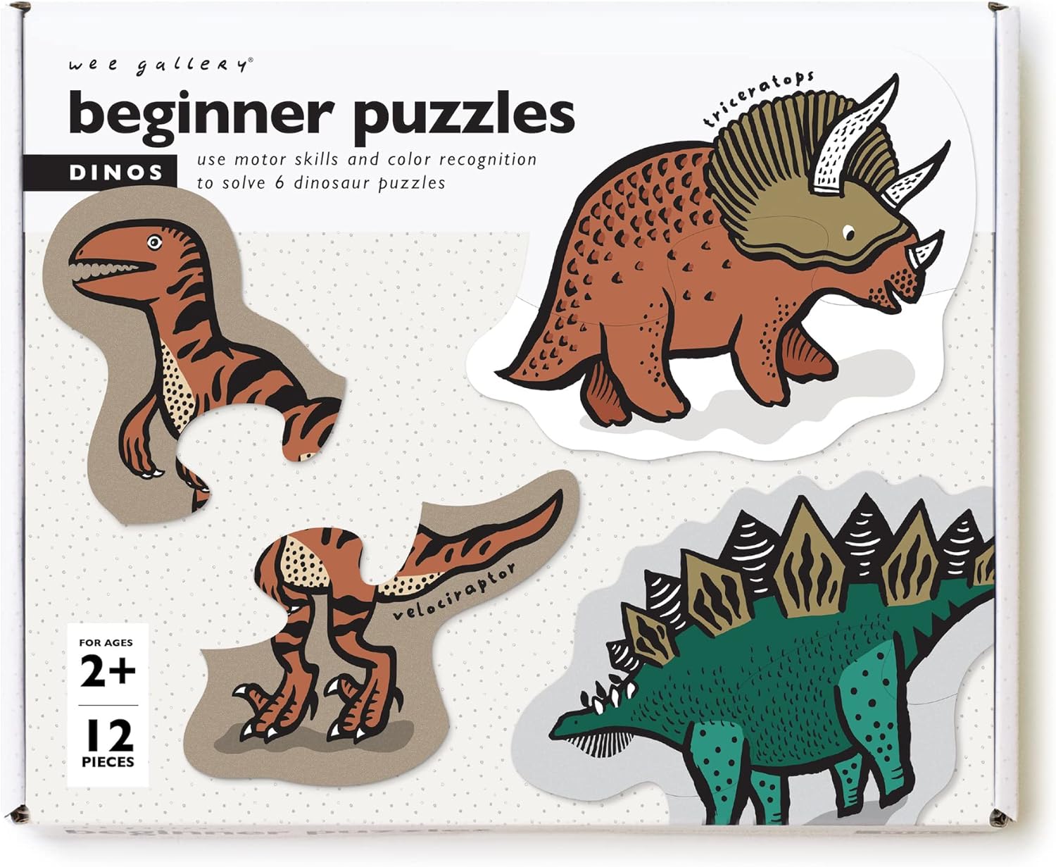 Wee Gallery Dinos Puzzle 12 Pieces 6 Puzzles