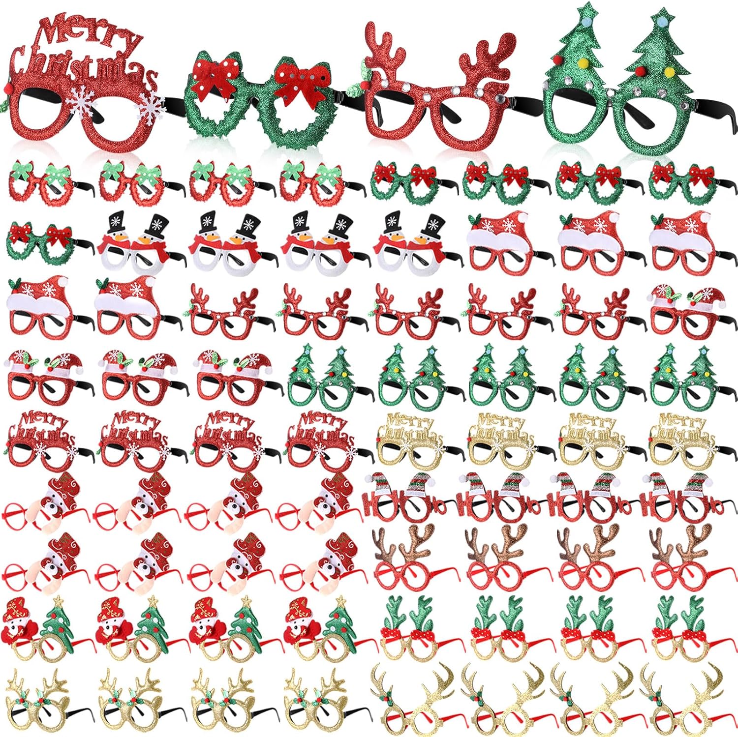 Kanayu 80 Pair Christmas Fun Glasses for Kids