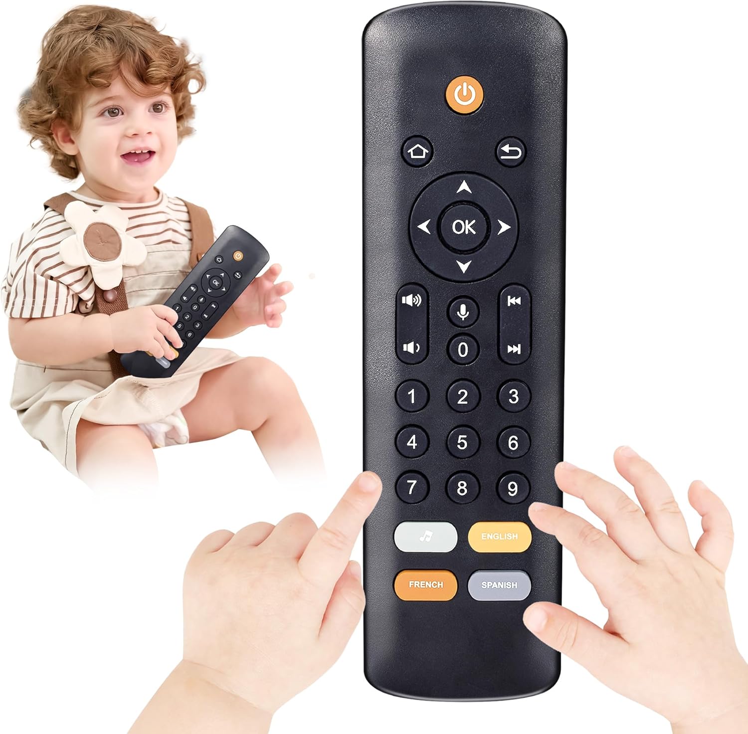 KIRALUMI Baby TV Remote Toy with Lights and Sounds
