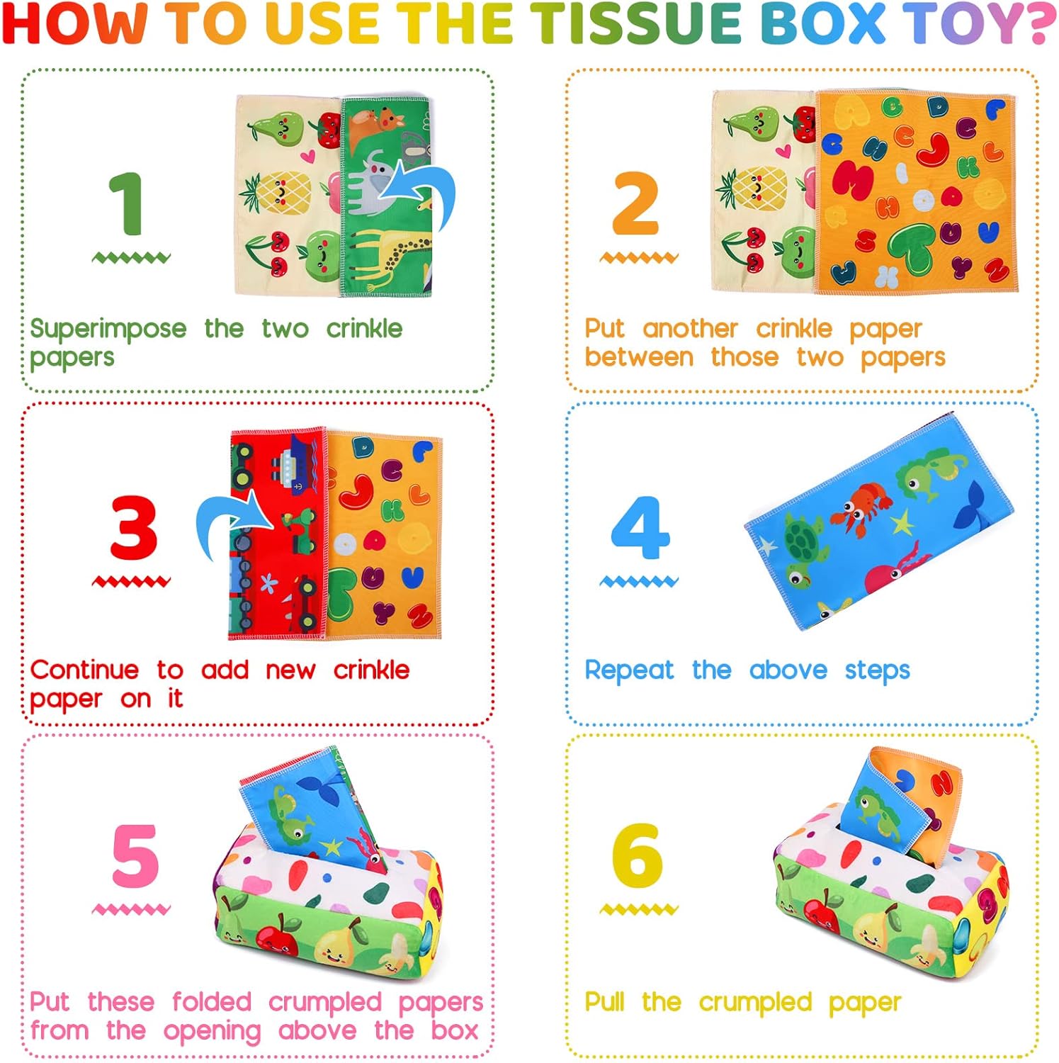 YOGINGO Baby Tissue Box Toy Montessori 6-12 Months