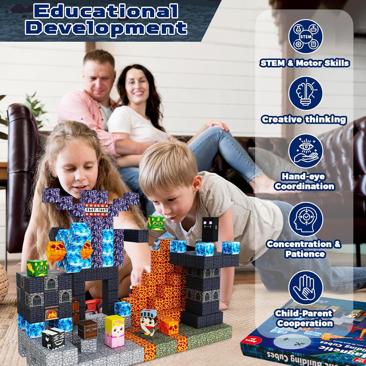 Magnetic Blocks - 100PCS Dark Mechanical Guardian Castle Building Set