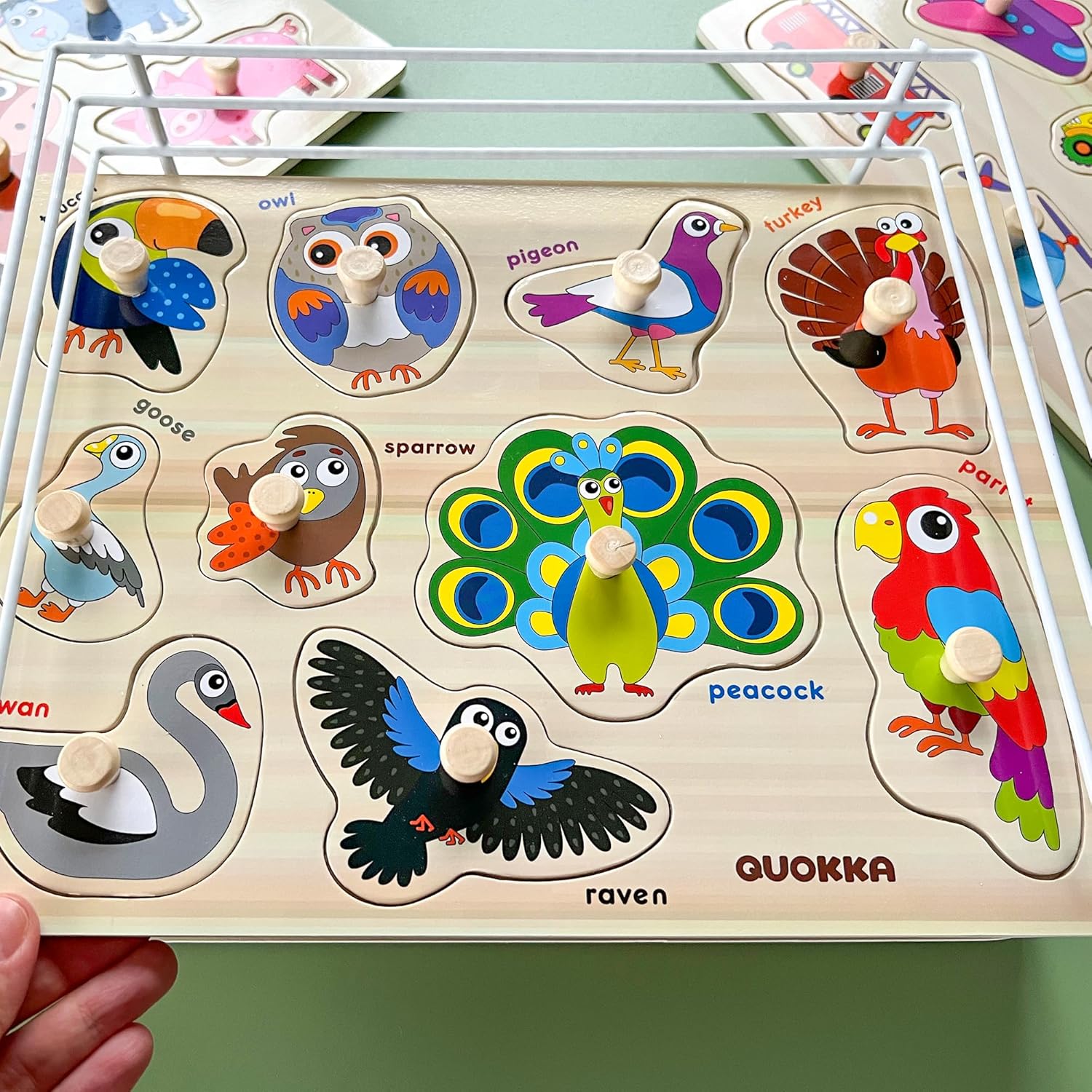 QUOKKA Wooden Toddler Puzzles 6XSET Learning Set