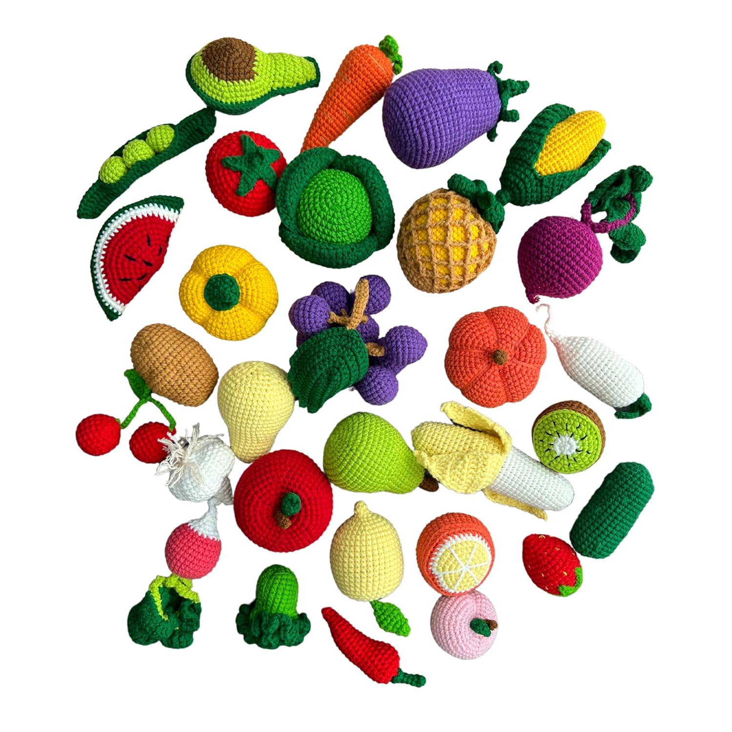 TNGIFTS Crochet Fruits and Vegetables Toy Set 1
