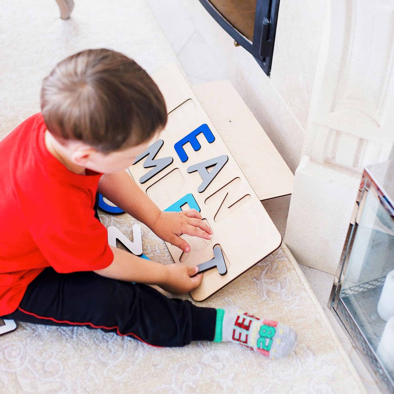 Wooden Three-Name Puzzle for Kids Personalized