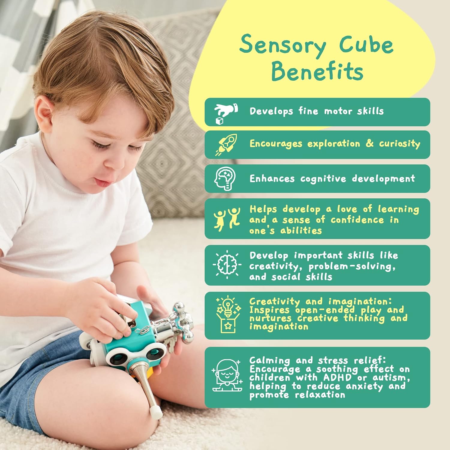 Jumble Dream Busy Cube Sensory Toy for Toddlers