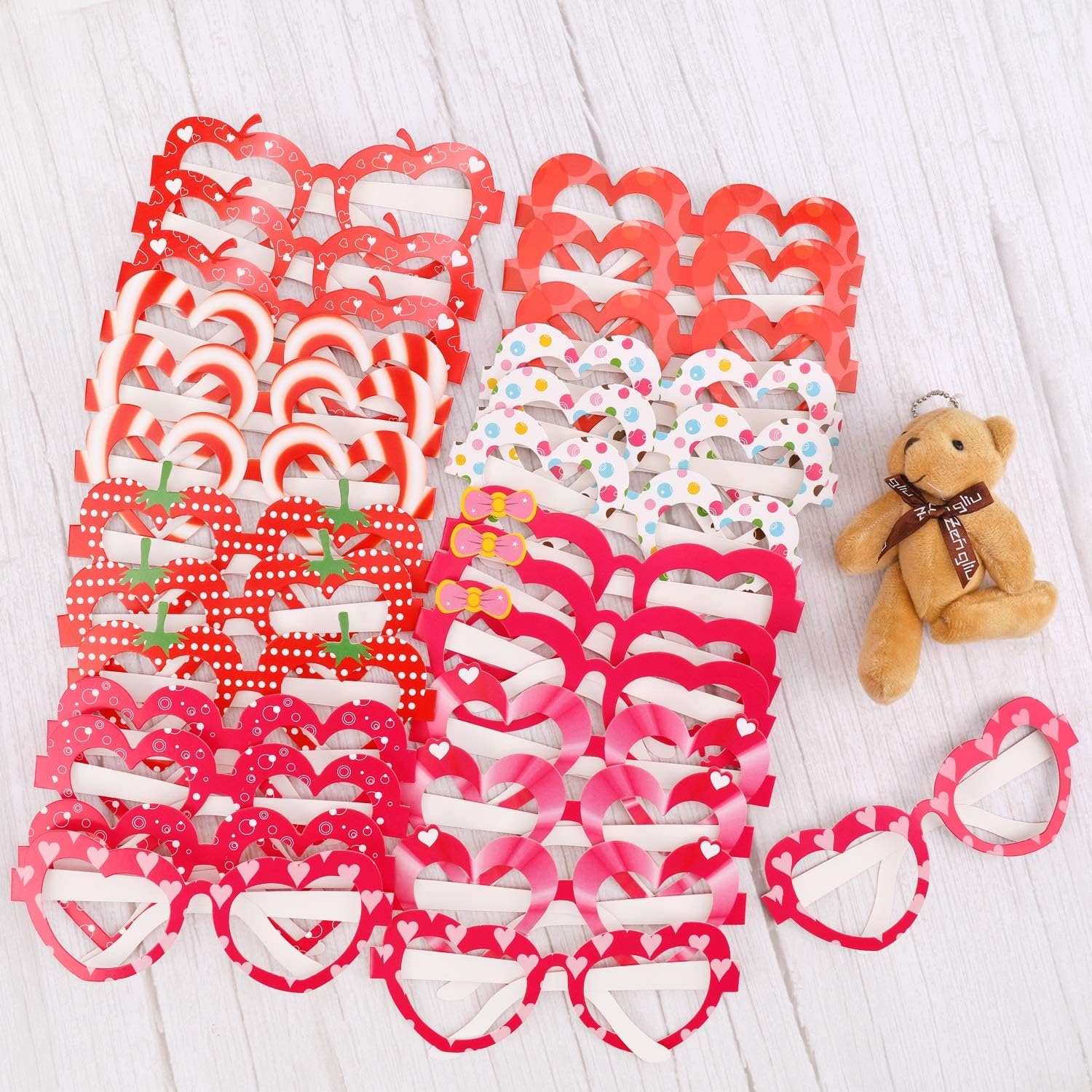 HOWAF Heart Shaped Party Glasses for Kids 27 Pack