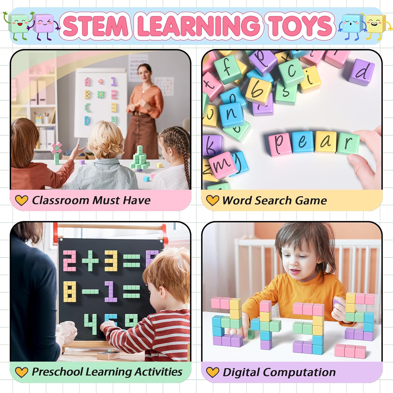 32pcs Magnetic Building Blocks for Kids Ages 3-6