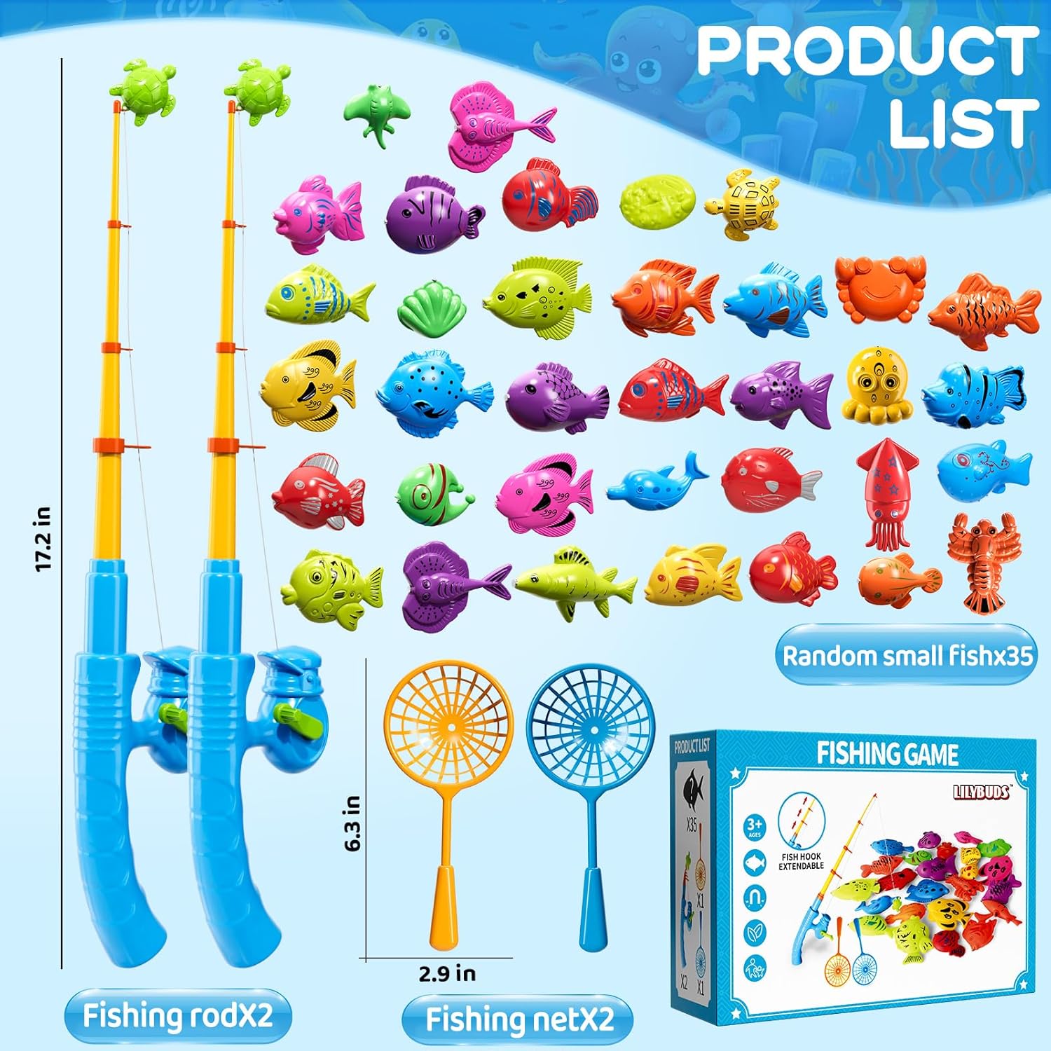 Magnetic Fishing Game for Kids 3-8 Years Old