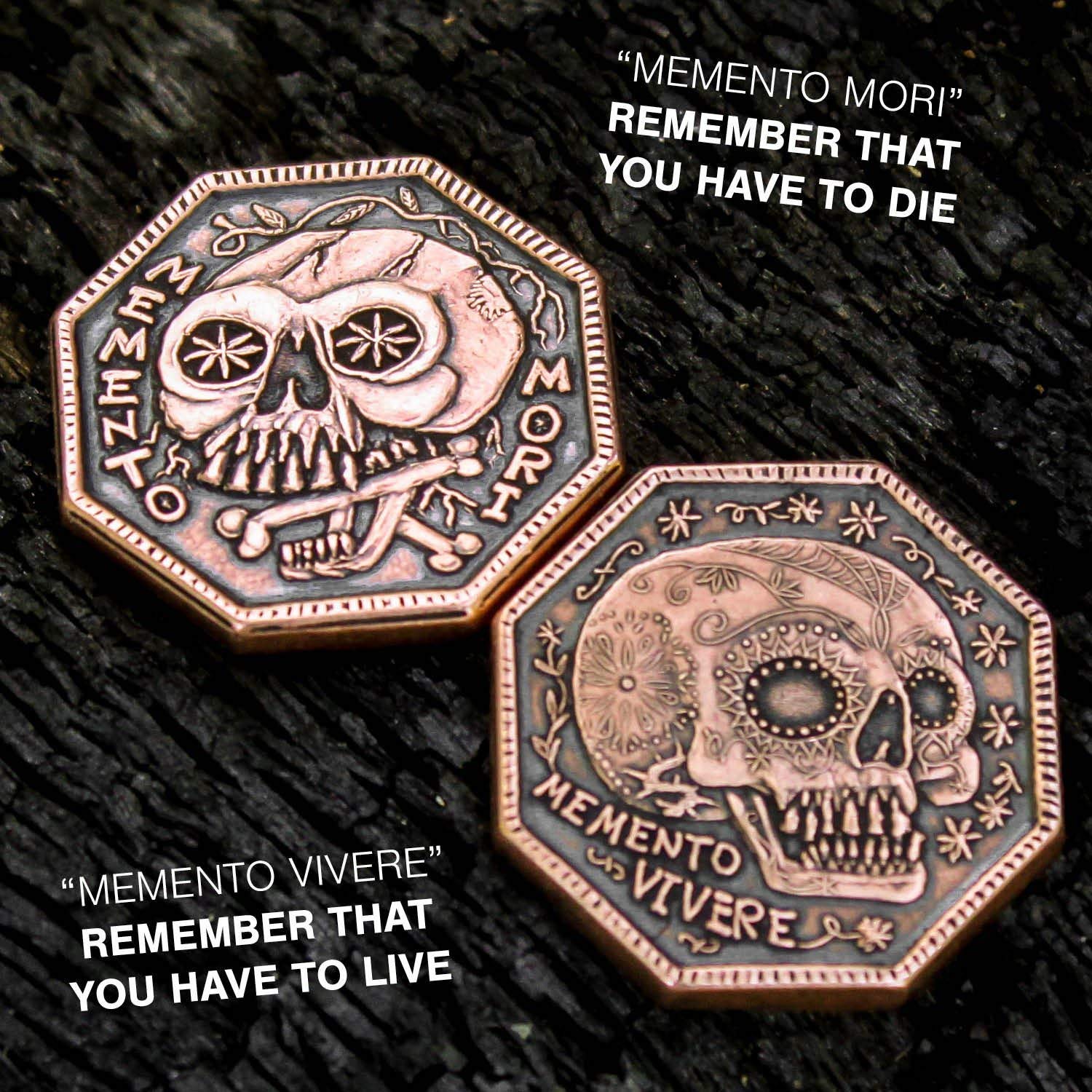 Memento Mori Copper Reminder Coin - 1 Inch