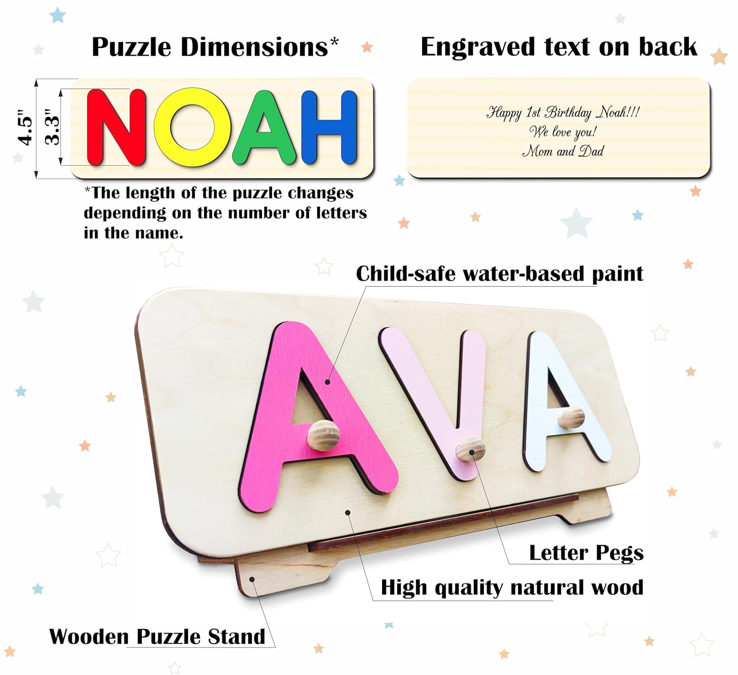 Personalized Wooden Name Puzzle for Kids 1