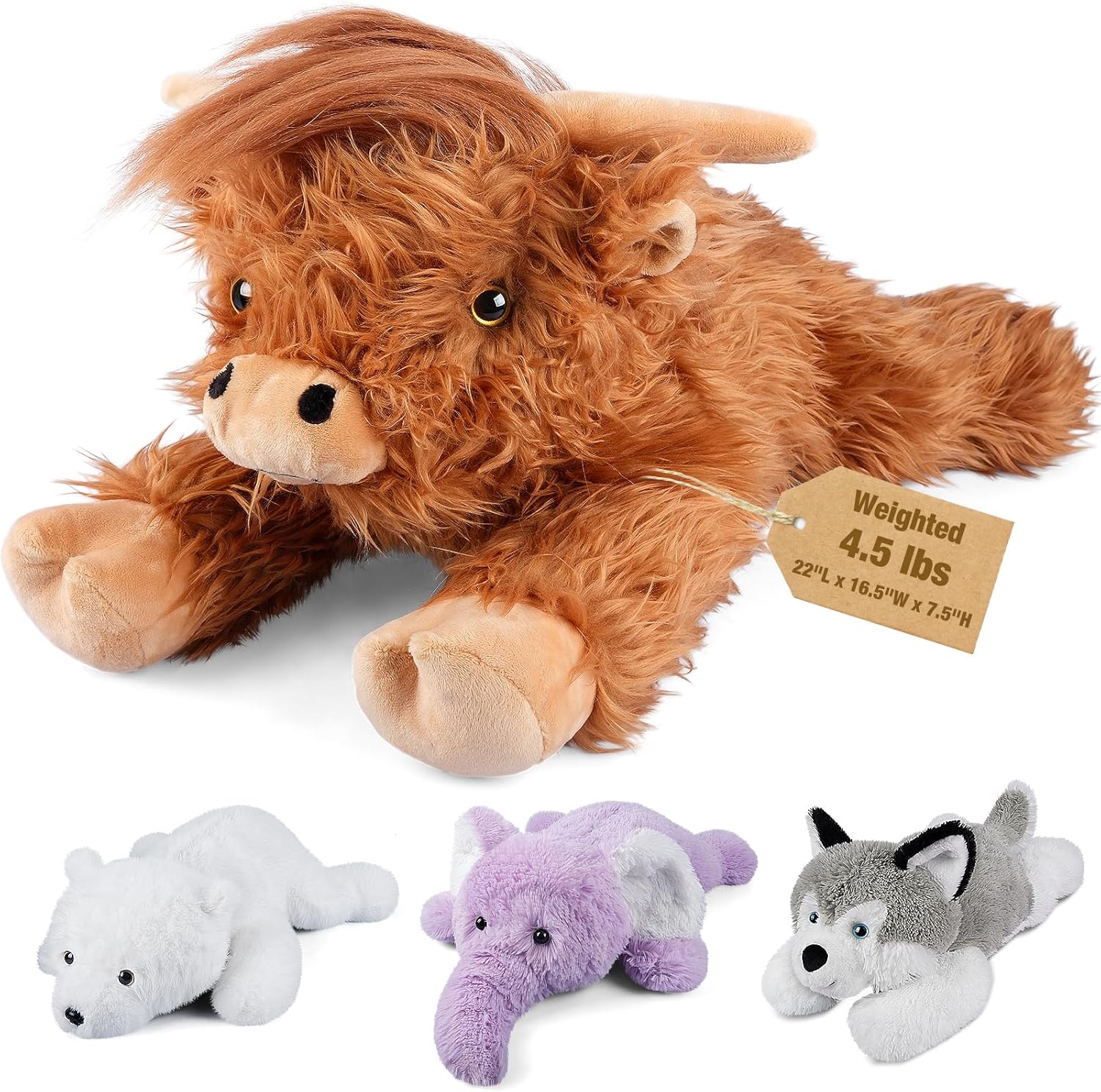 Bobbie Laxi 22 Highland Cow Weighted Plush Toy