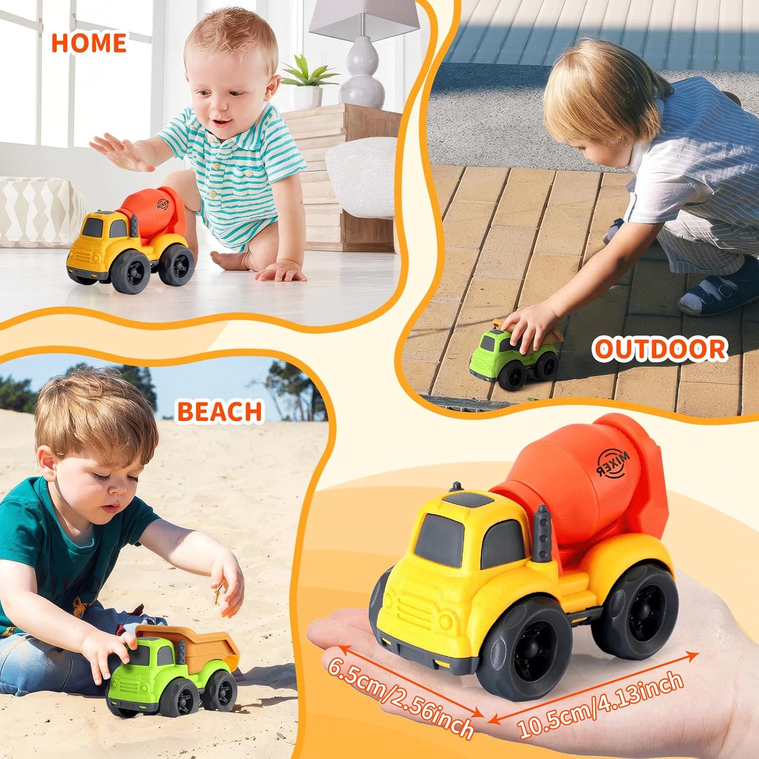 UOYLEYVN Toddler Trucks 1-3 Year Old Play Set