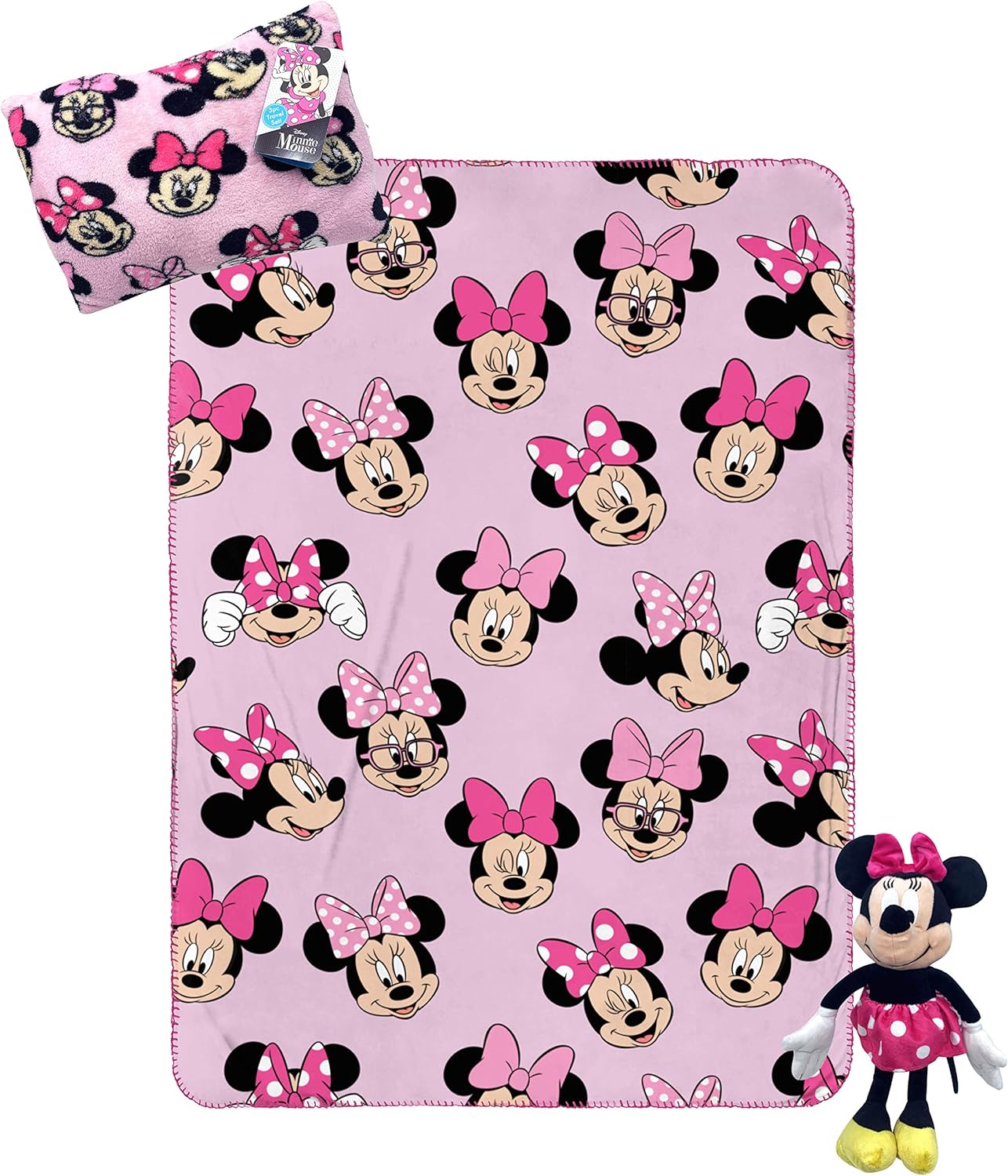 Jay Franco Disney Minnie Mouse Travel Set - 3 Piece Kids Set
