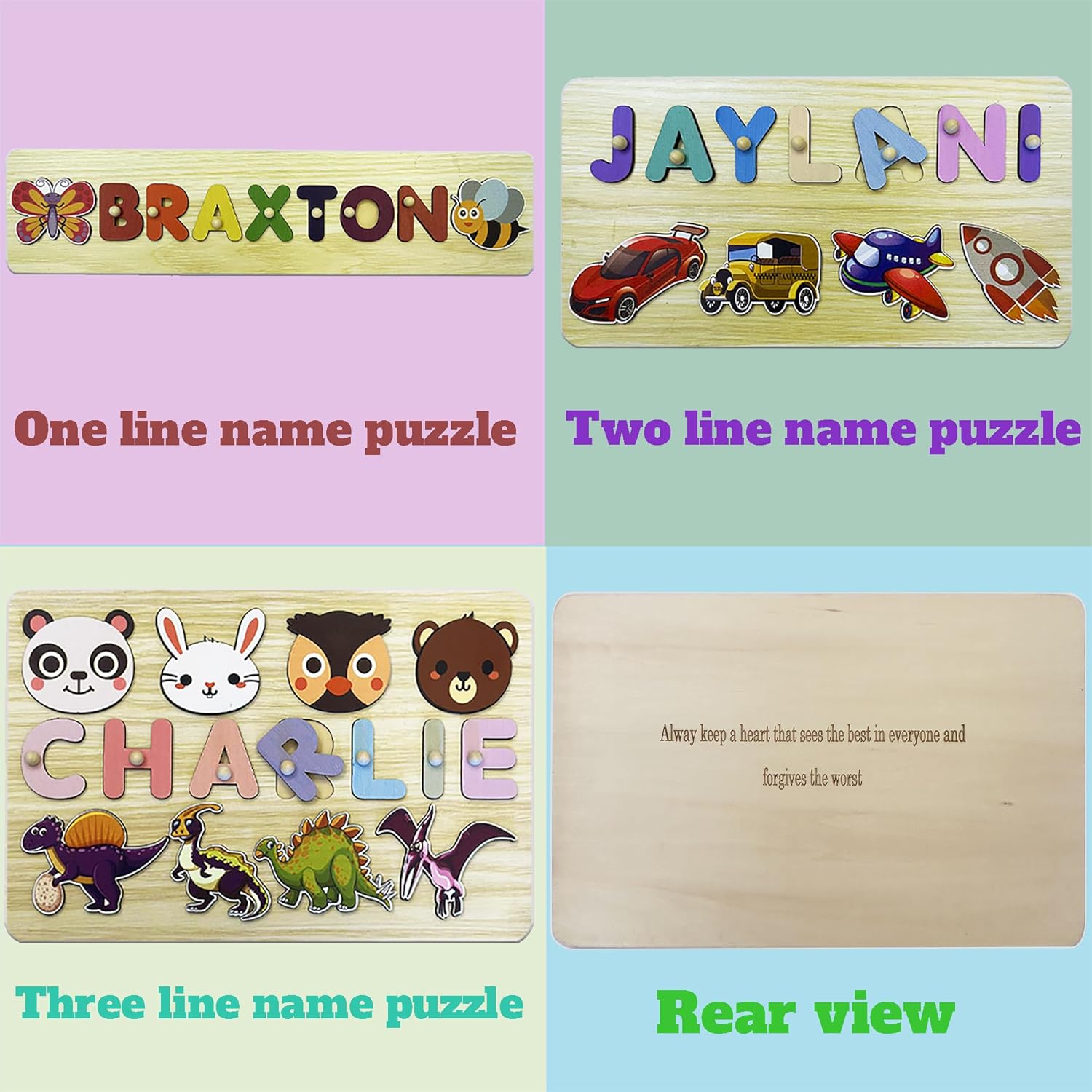 Personalized Kids Name Puzzle for Toddlers 24 Months