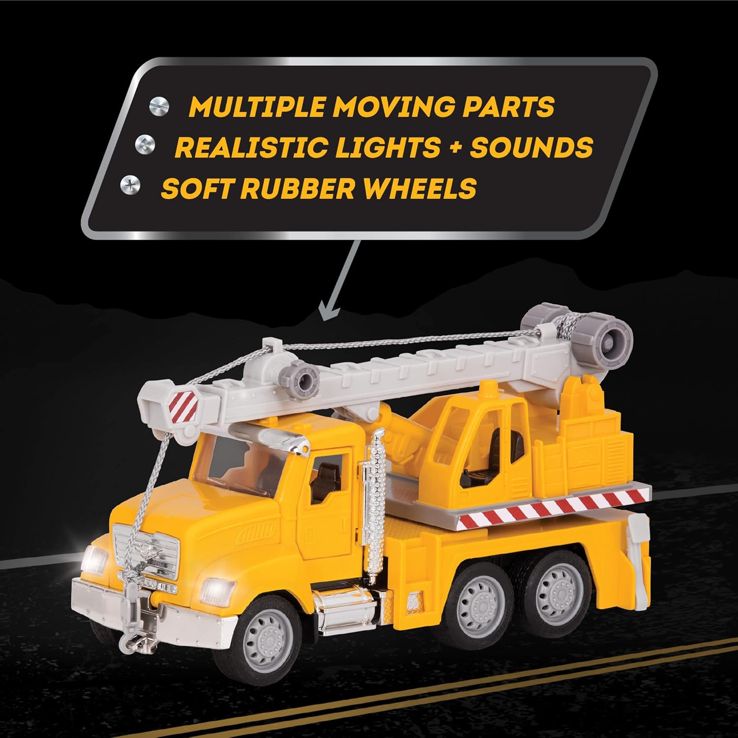 DRIVEN by Battat Micro Crane Truck Yellow 1