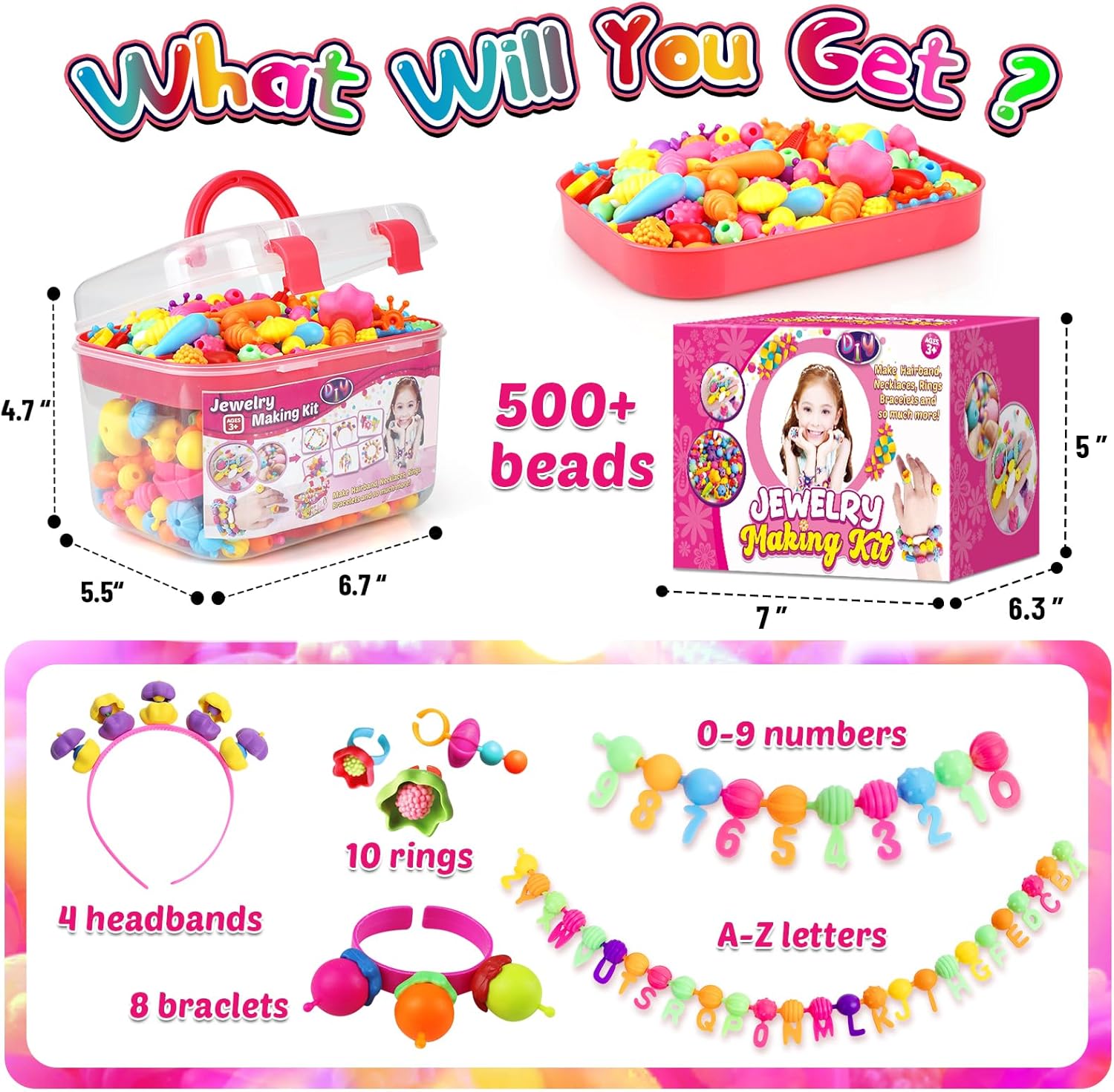 FUNZBO 520 Snap Pop Beads Jewelry Kit for Kids