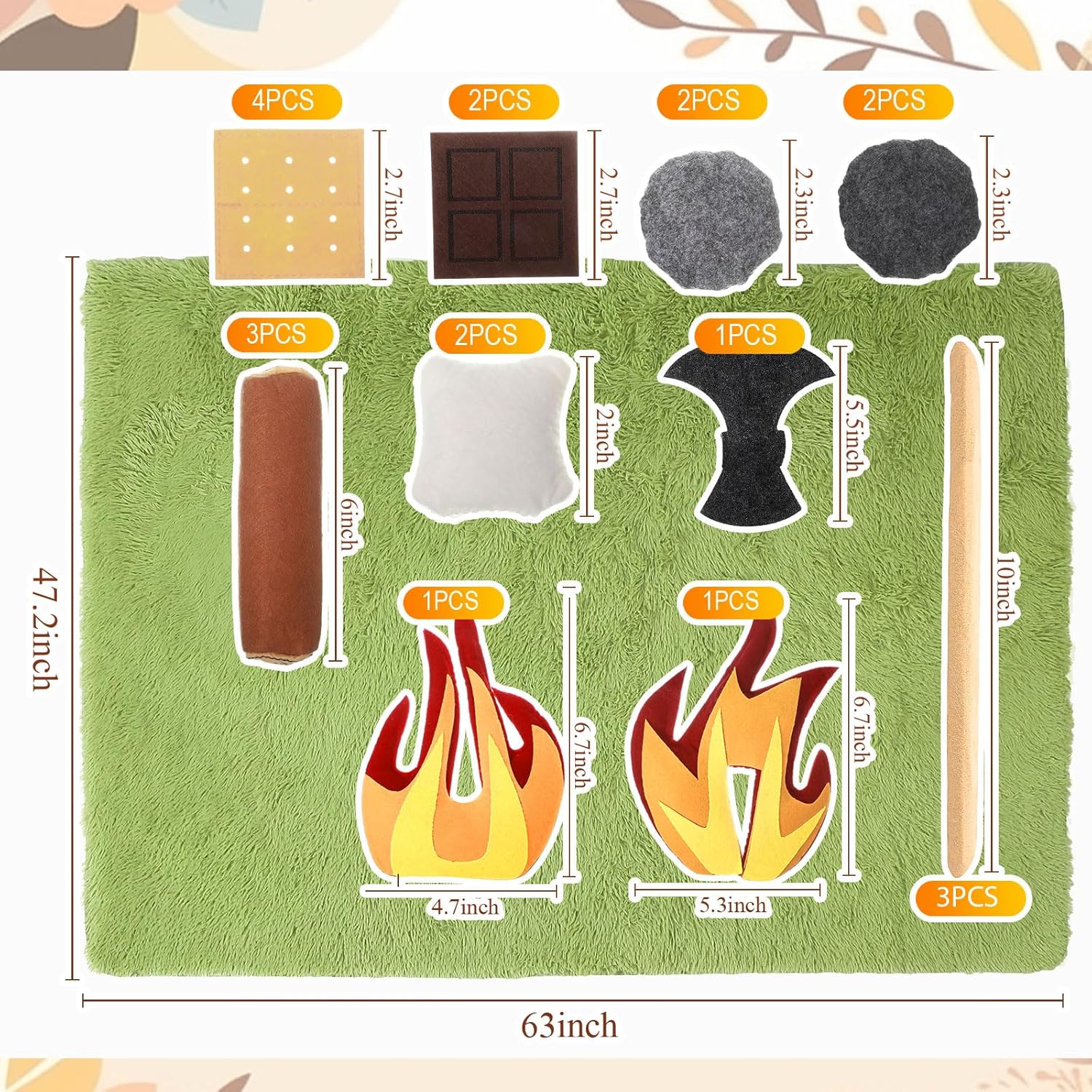 Kigley 27 Pcs Pretend Camping Play Set for Kids