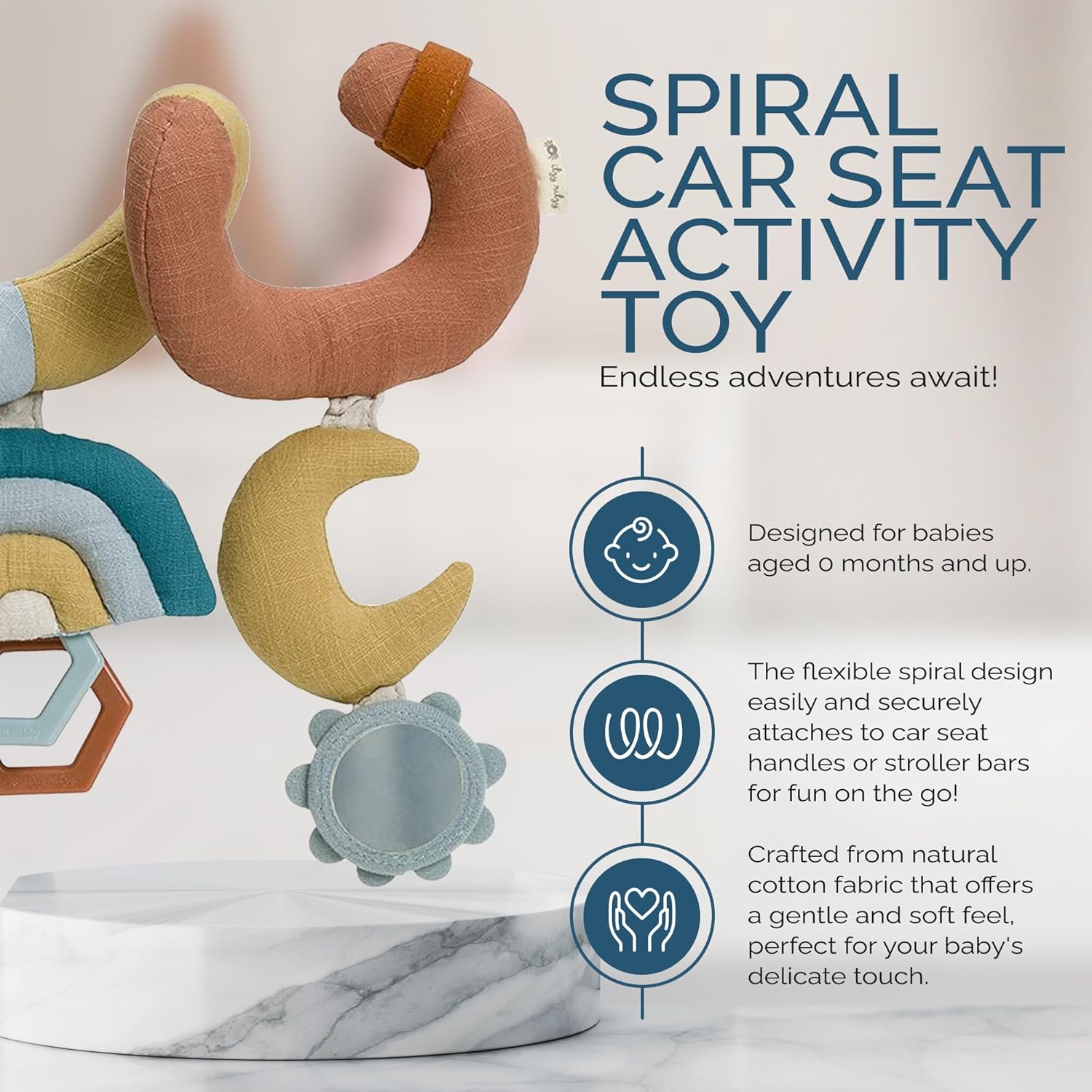Itzy Ritzy Spiral Car Seat Stroller Toy - Rainbow