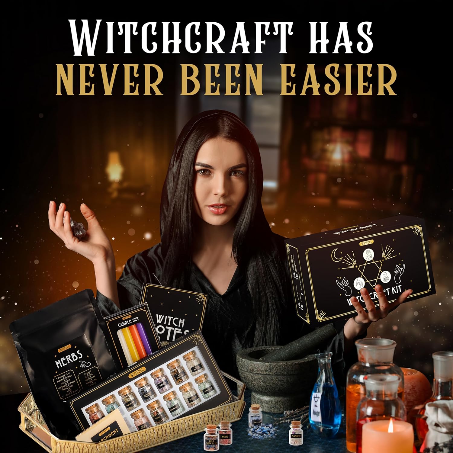 Wyspell Witchcraft Supplies Kit 54PCS