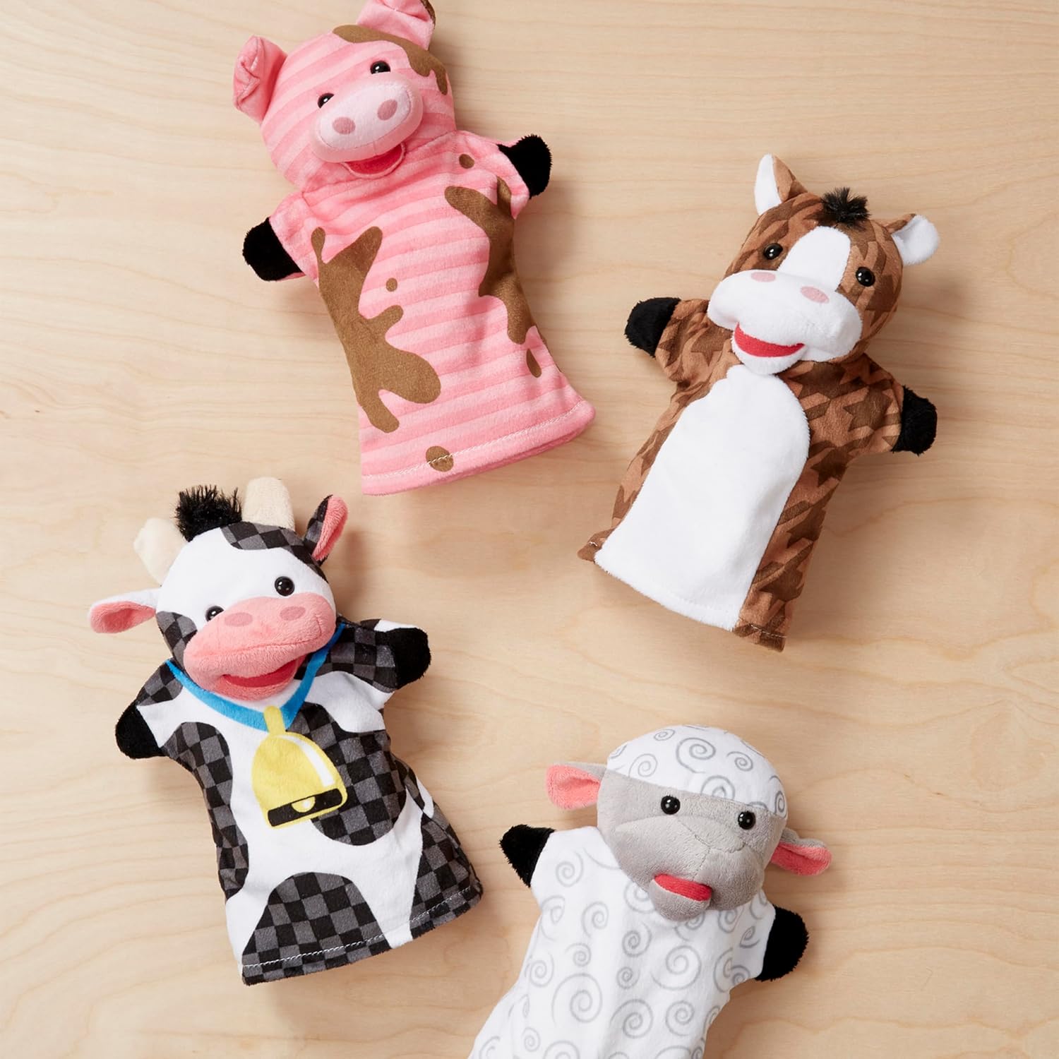 Melissa Doug Farm Friends Hand Puppets Set of 4 1