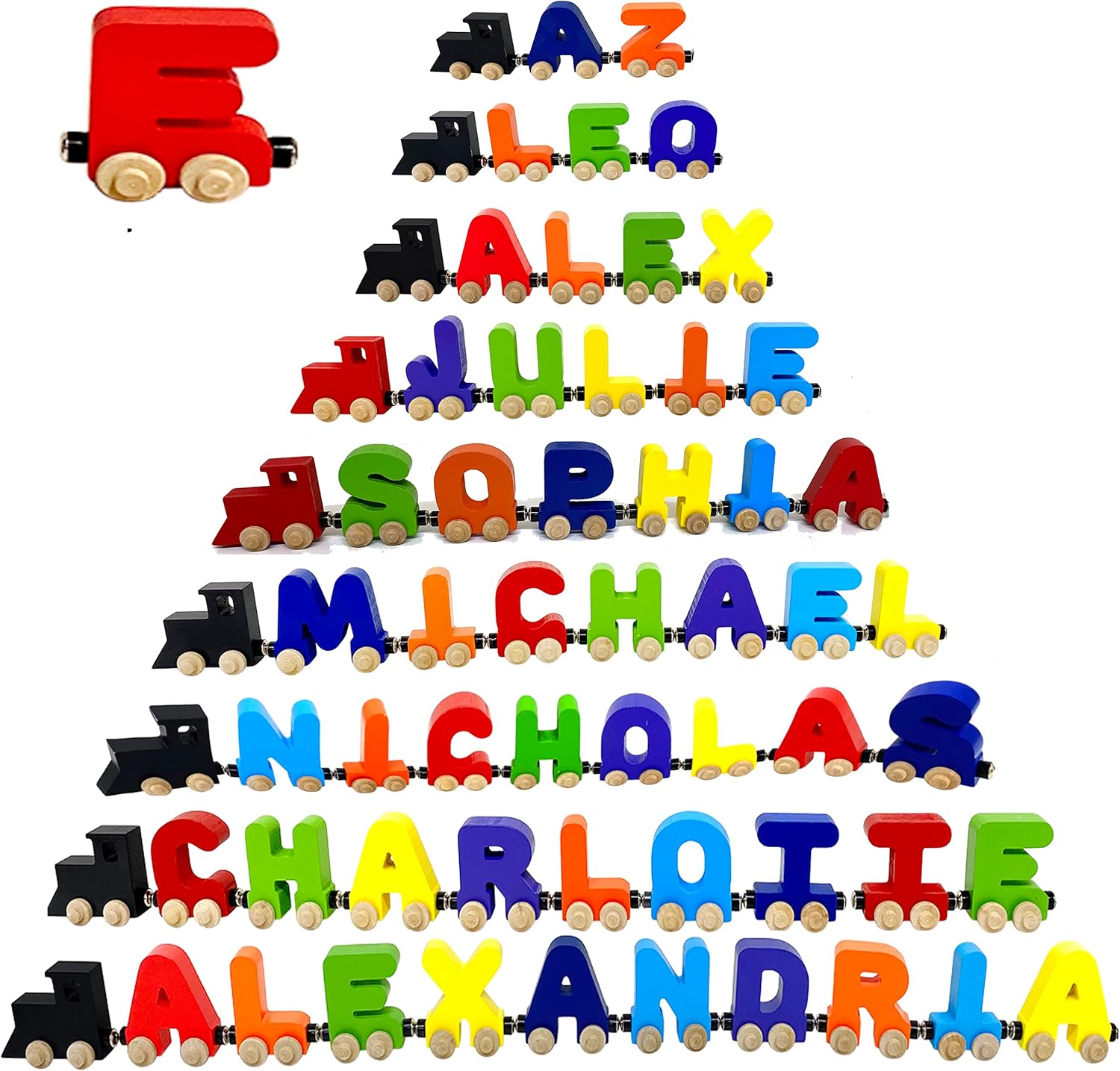 KIDZCO Name Puzzle Trains - Educational Toy for Kids 1-6 Years
