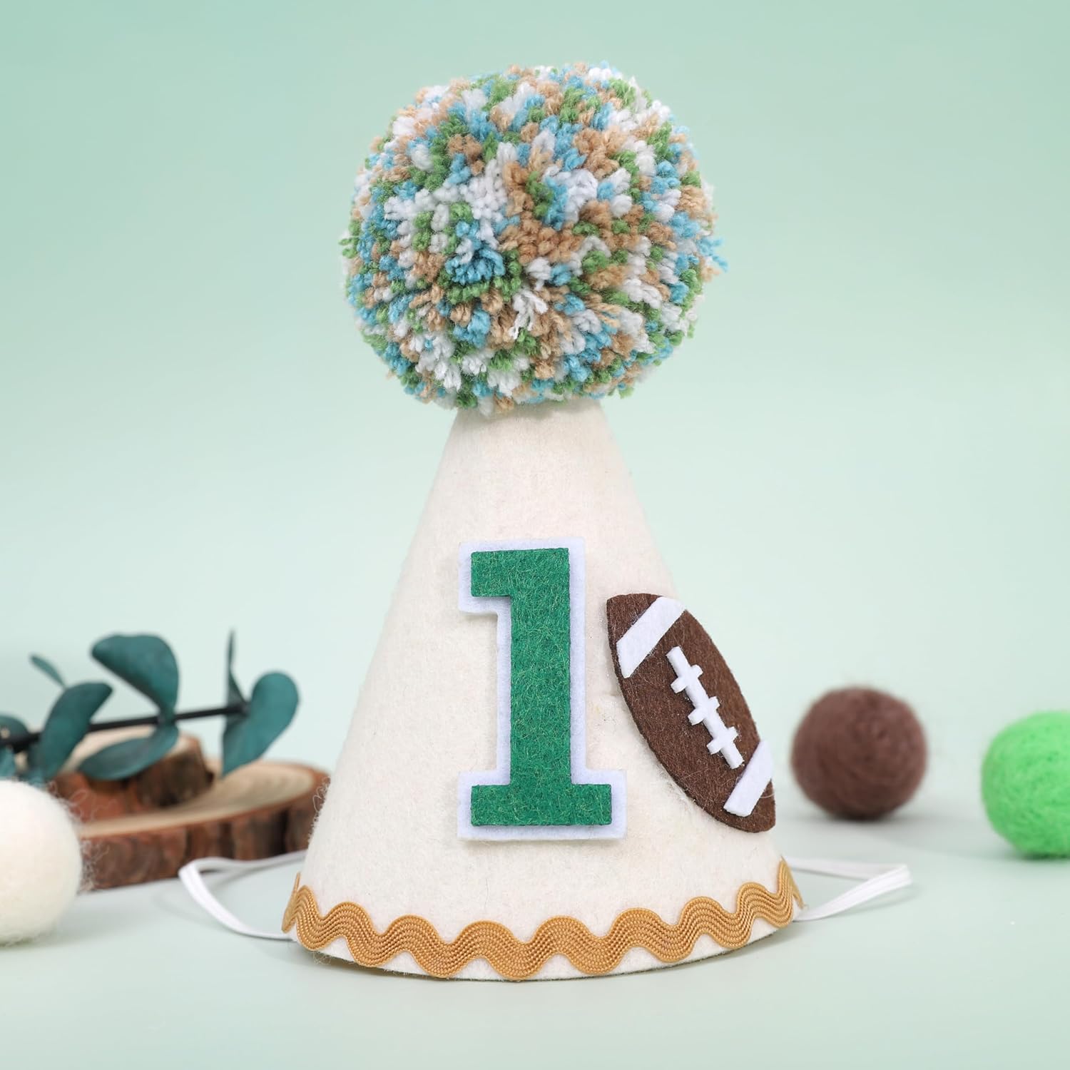 1st Birthday Football Party Hat for Boys