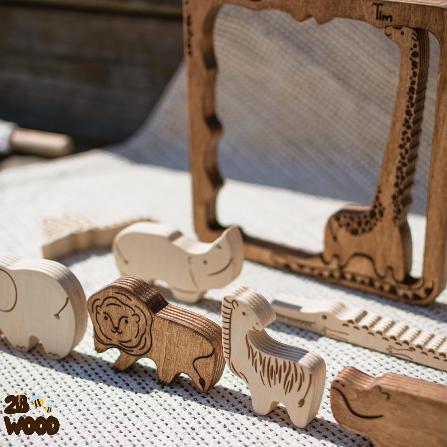 Handmade Wooden Animal Puzzle for Toddlers 3-5