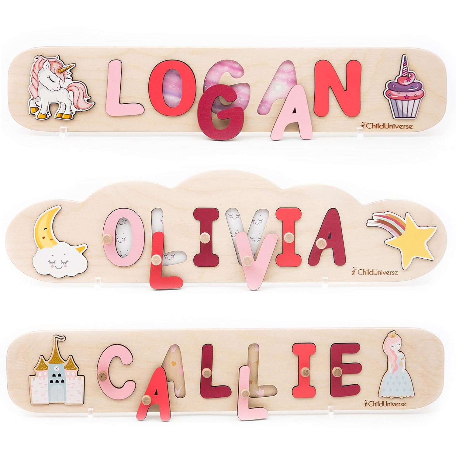 Personalized Wooden Name Puzzle for Kids 1-3 Years Old