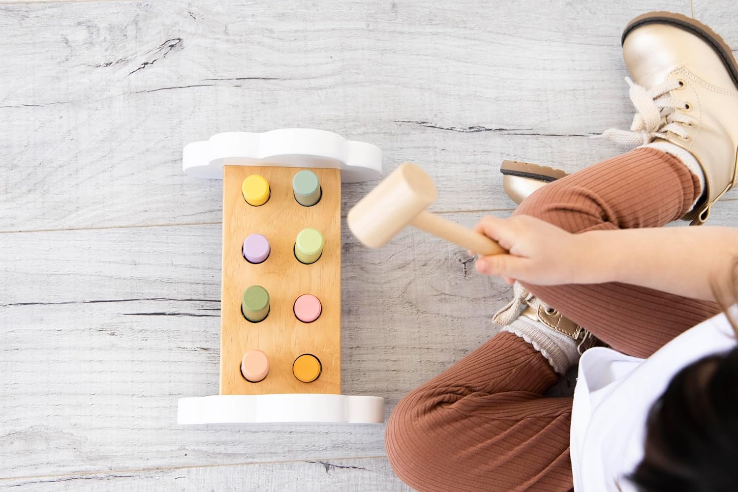 Pearhead Montessori Hammer Bench Toy for Ages 1