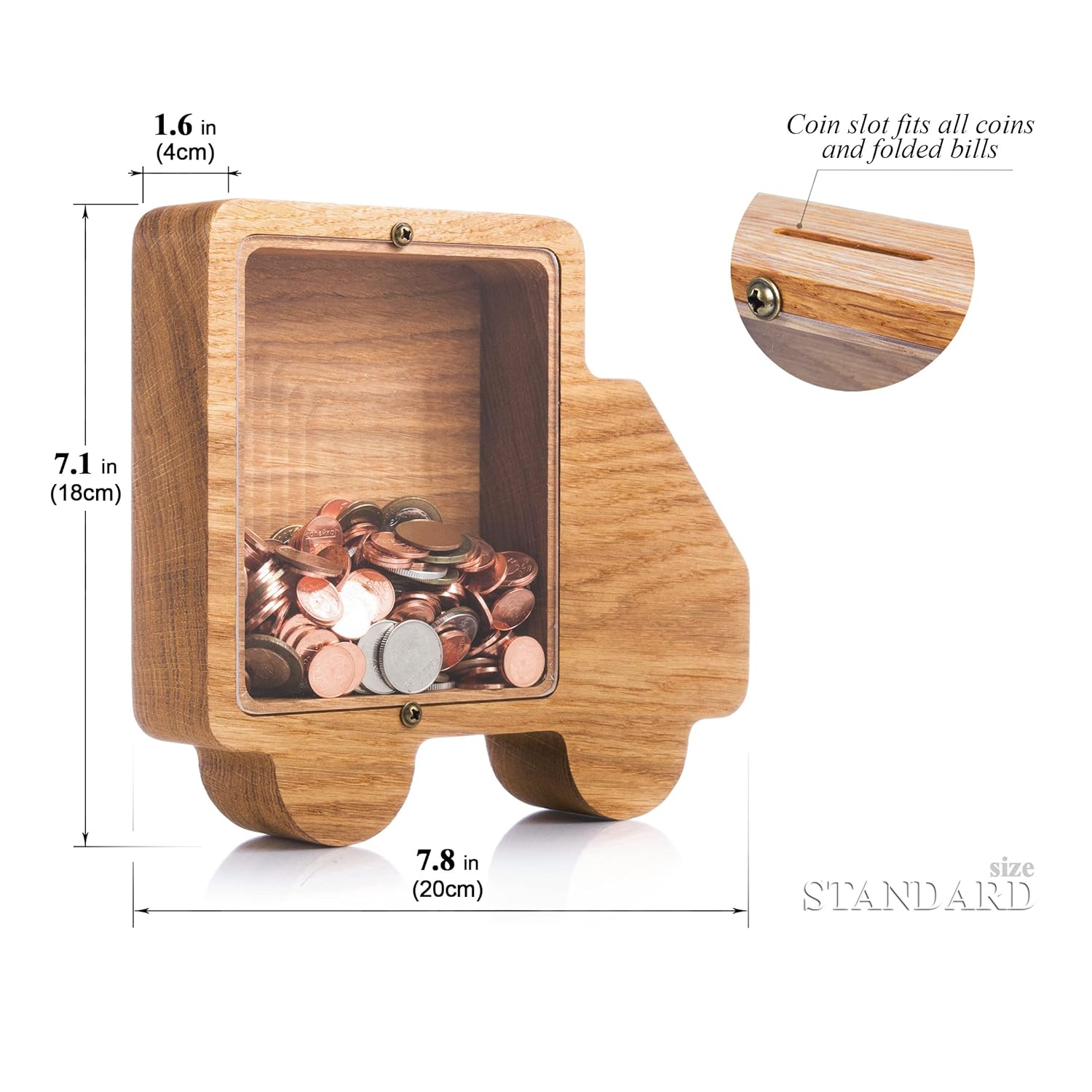 Wooden Piggy Bank Truck for Kids and Adults