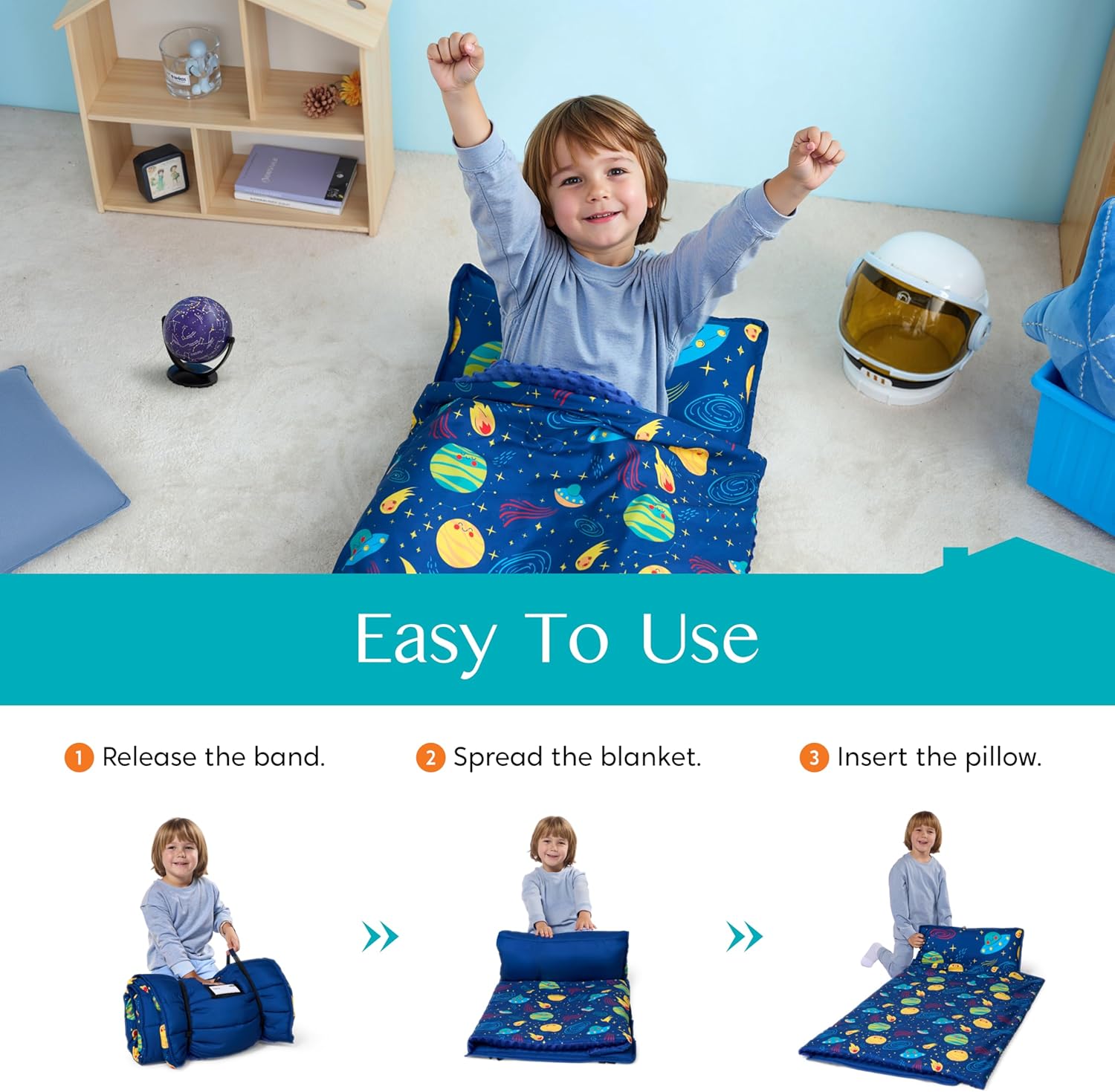 Joiedomi Toddler Nap Mat with Pillow and Blanket
