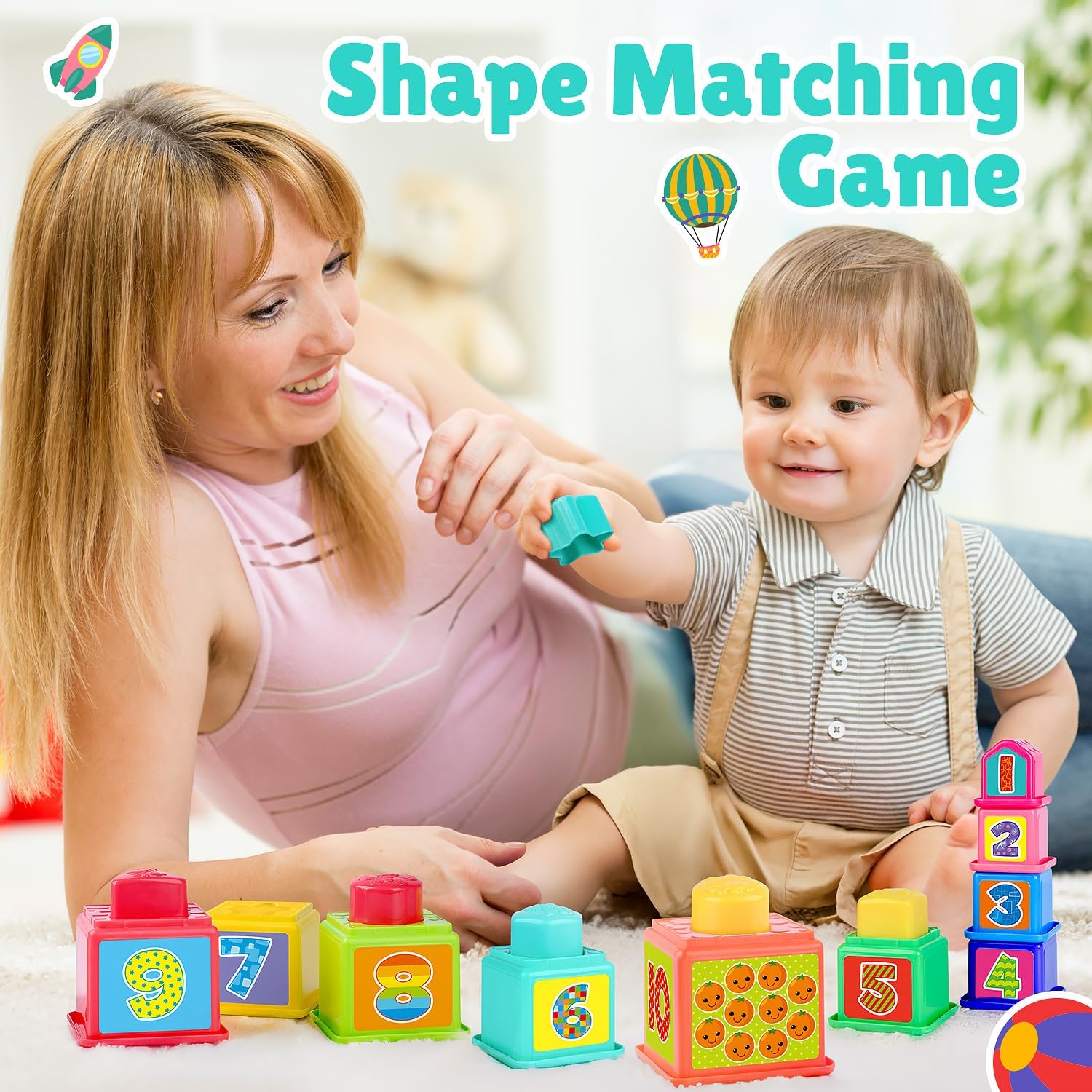 3-in-1 Montessori Toddler Toy for 1-3 Year Olds