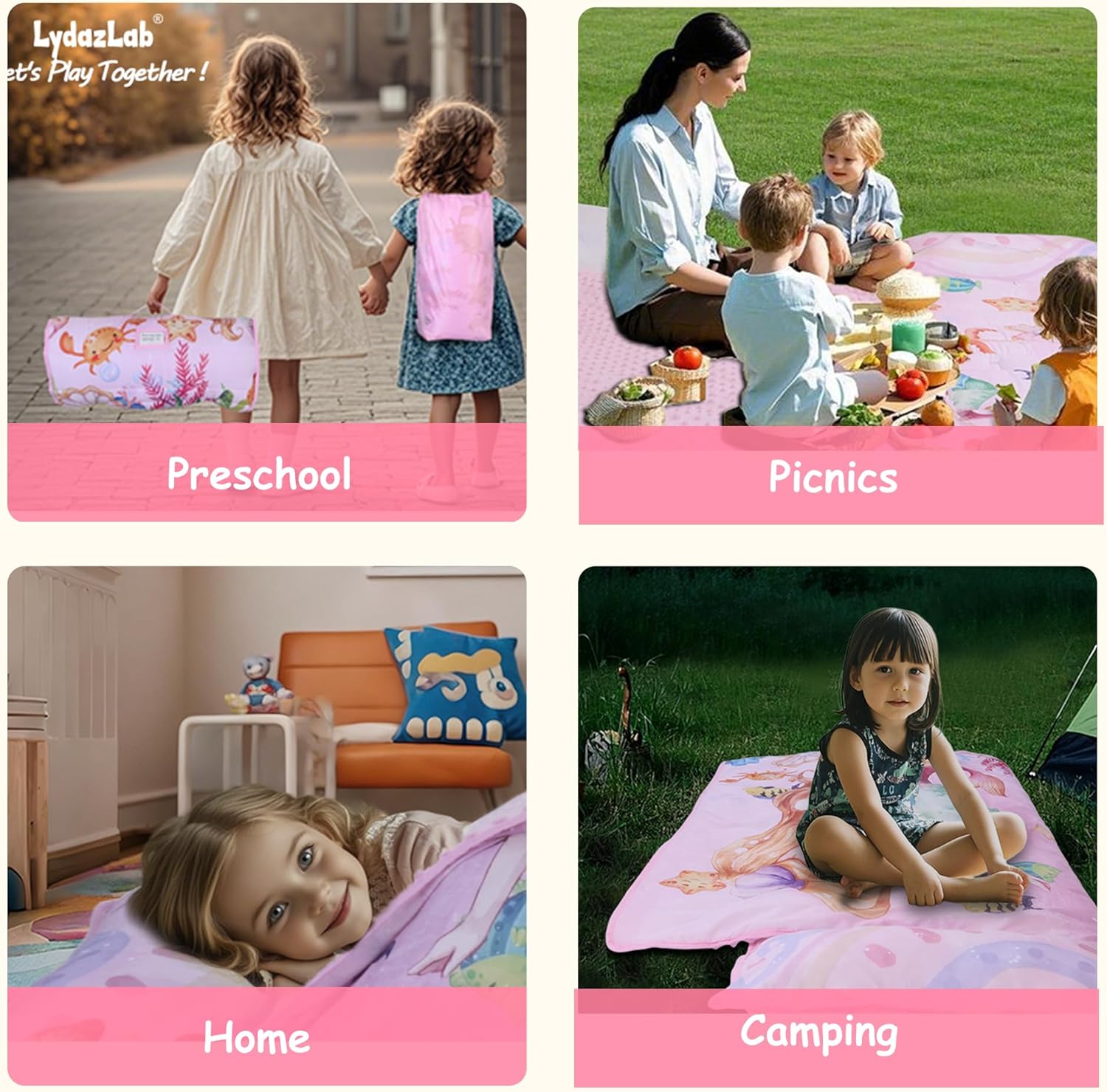 Lydaz Toddler Nap Mat with Pillow Blanket